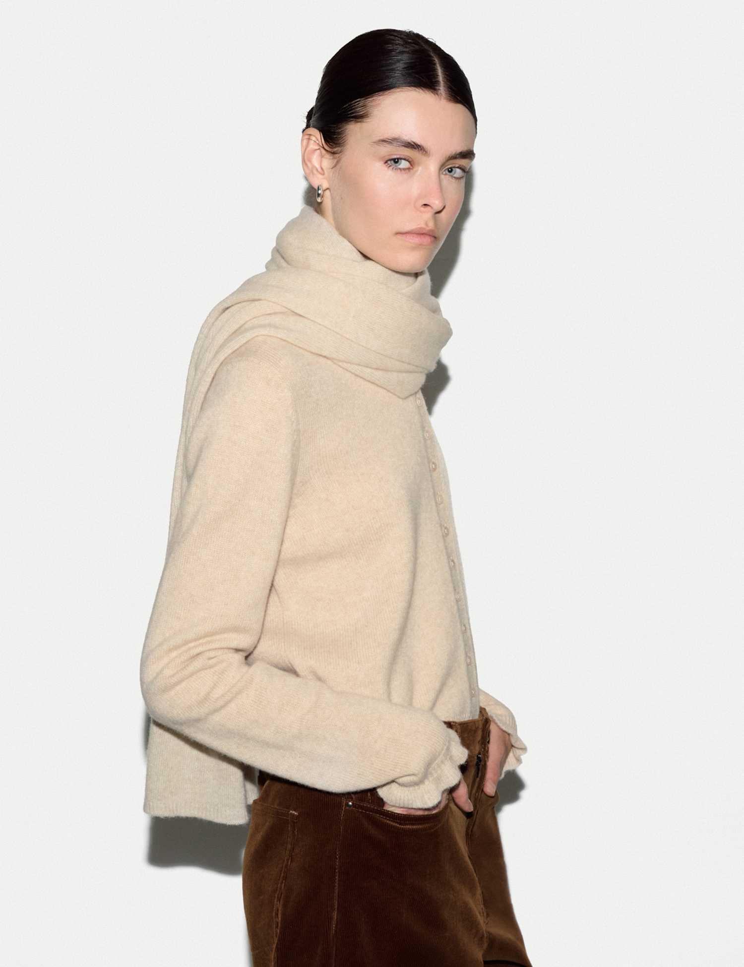 Jigsaw Pure Cashmere Oversized Scarf Cream