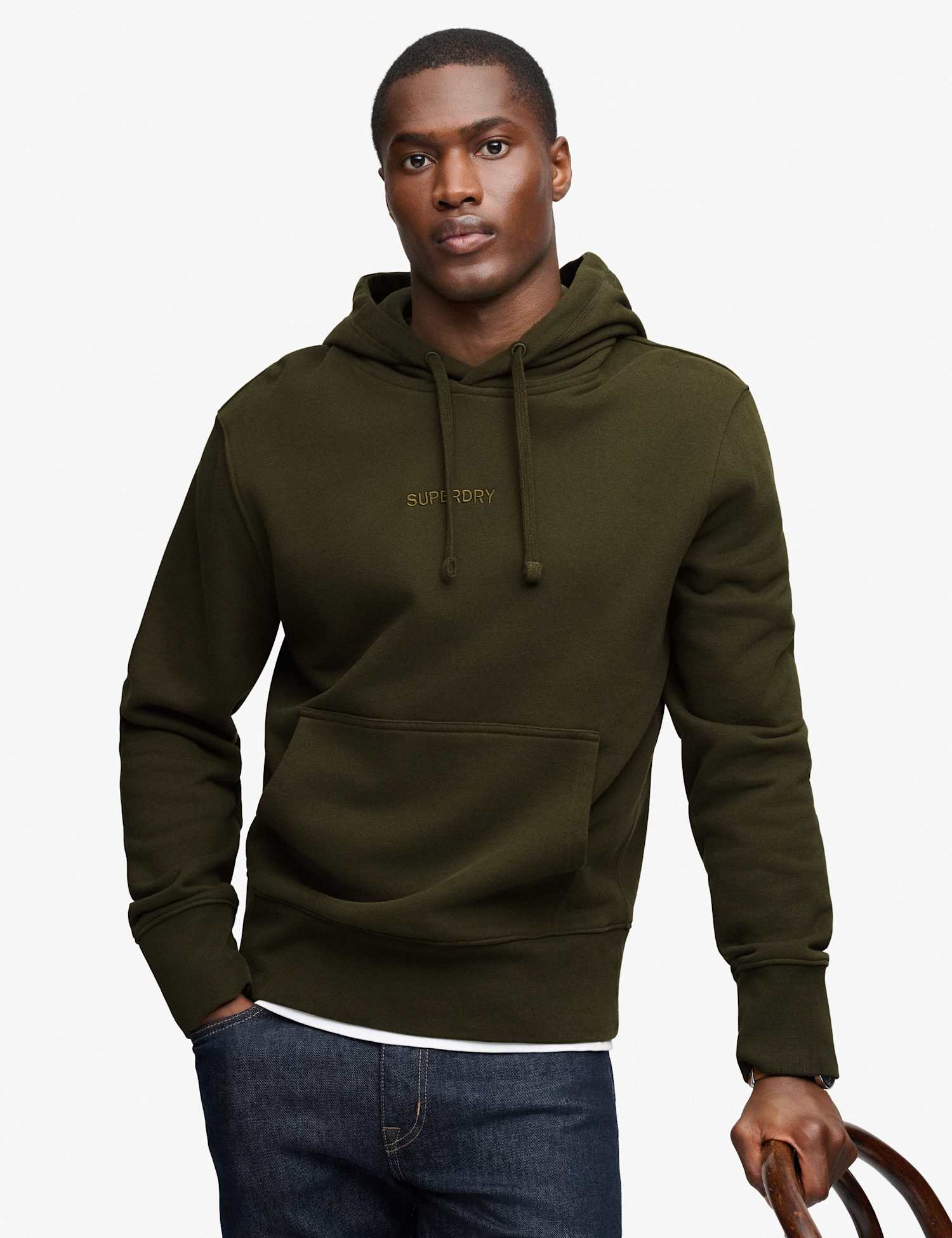 Superdry & Co Pure Cotton Graphic Loose Hoodie Khaki