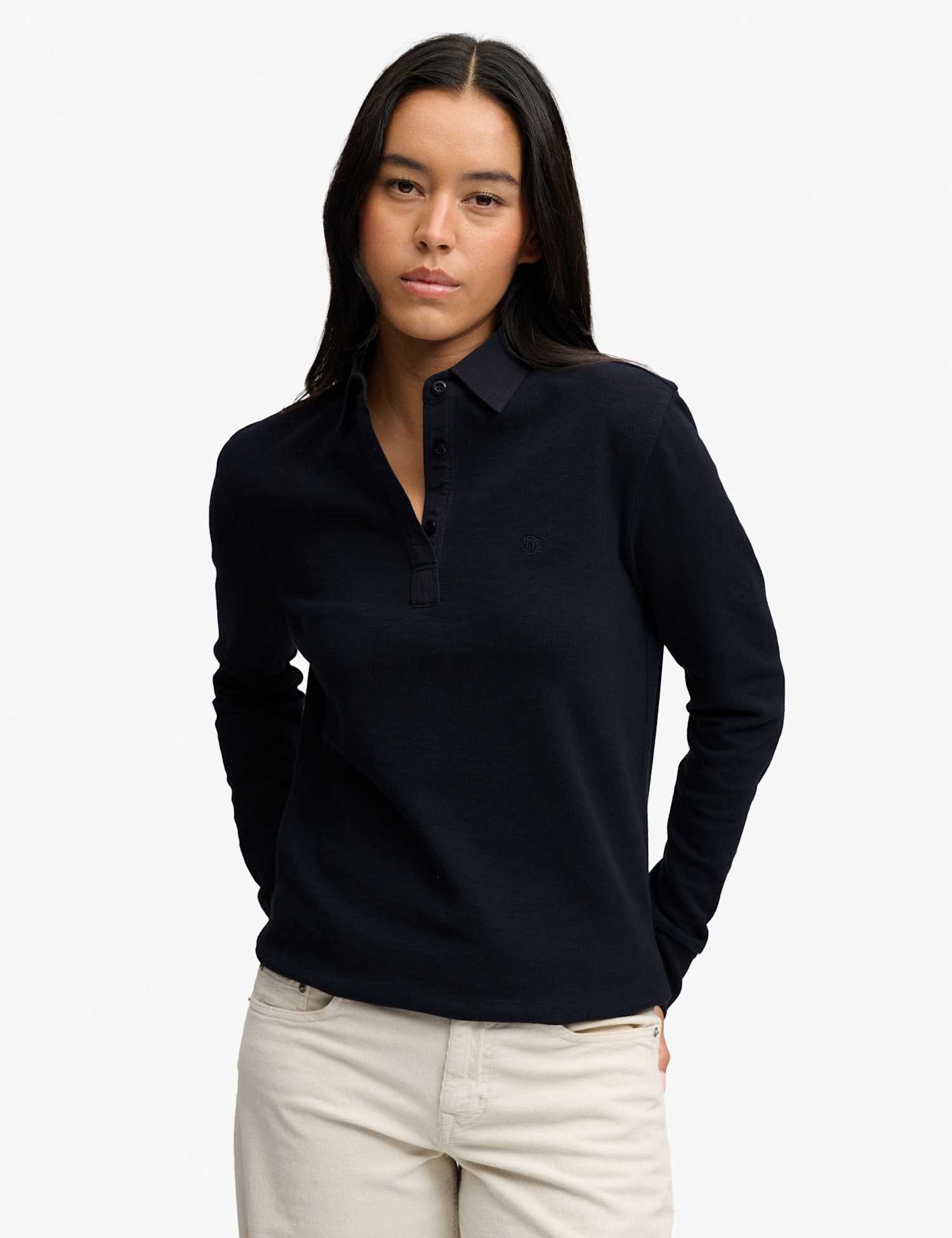 Superdry & Co Pure Cotton Oversized Rugby Top Navy