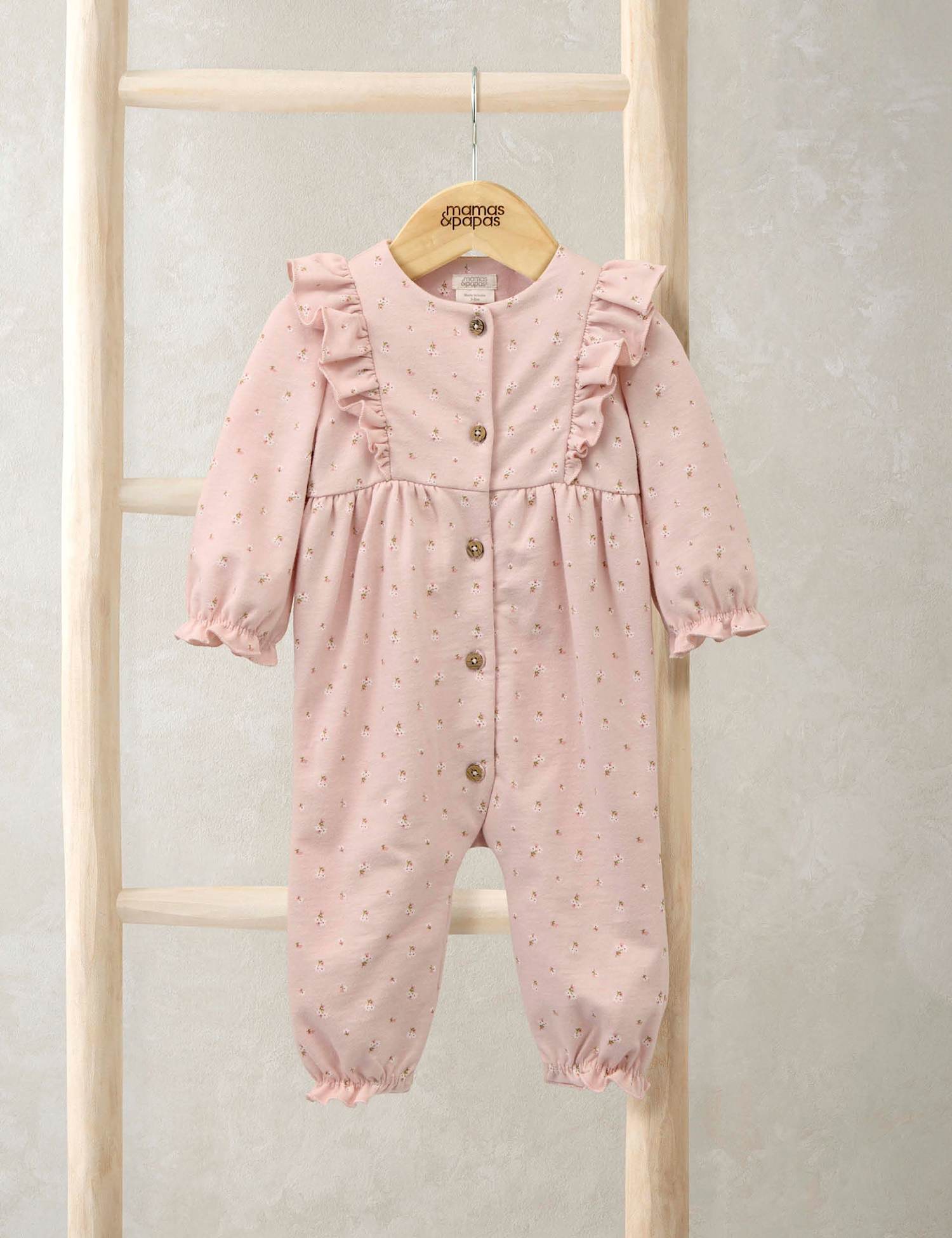 Mamas & Papas Pure Cotton Floral Romper (0-12 Mths) Pink Mix