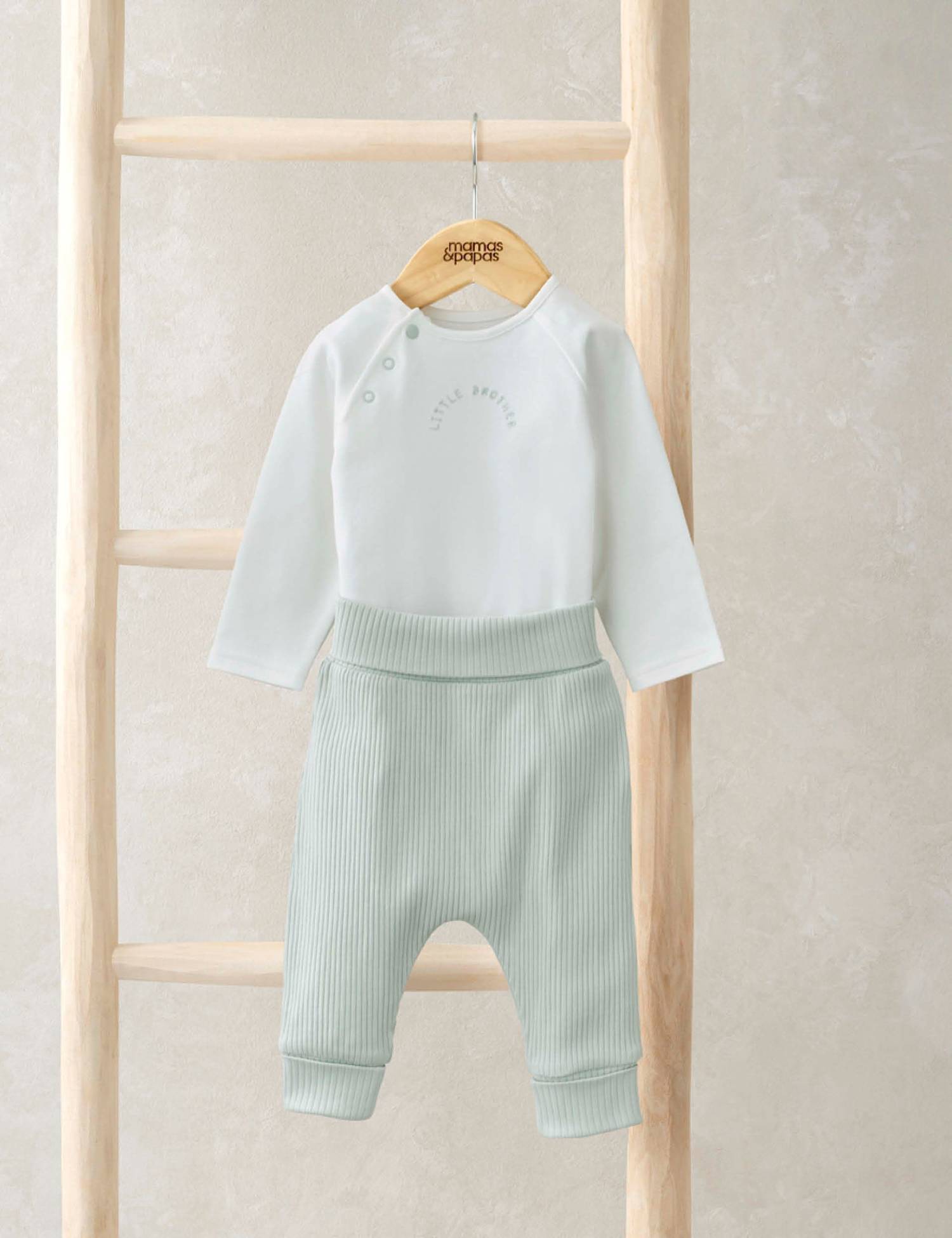 Mamas & Papas 2pc Cotton Rich Outfit (0-9 Mths) Green Mix