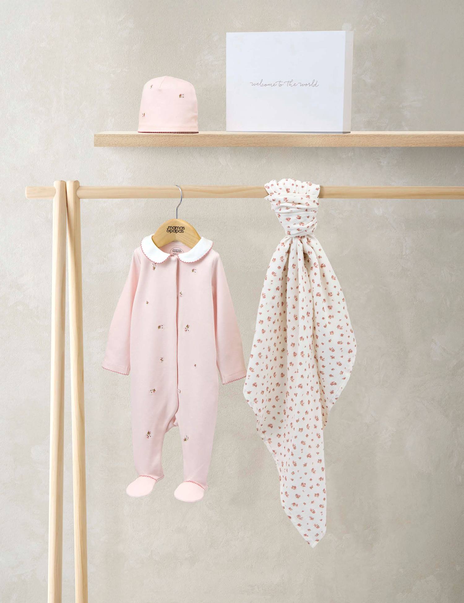 Mamas & Papas 3pc Pure Cotton Embroidered Starter Set (0-6 Mths) Pink Mix