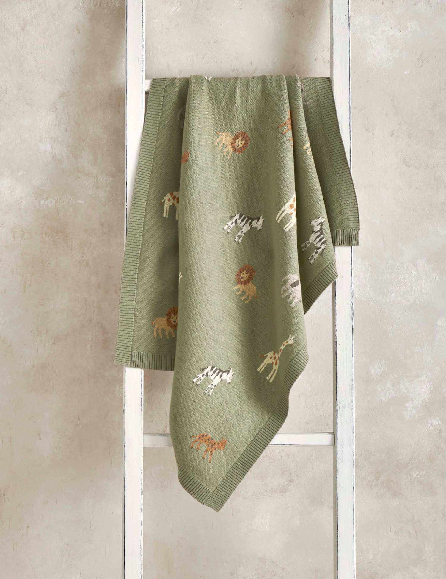 Mamas & Papas Safari Knitted Blanket Sage