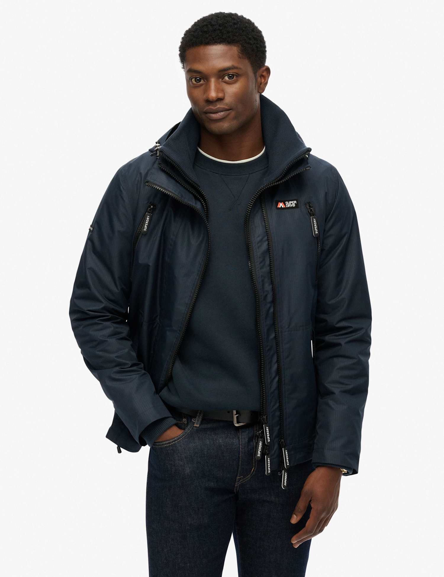 Superdry & Co Hooded Windbreaker Jacket Navy