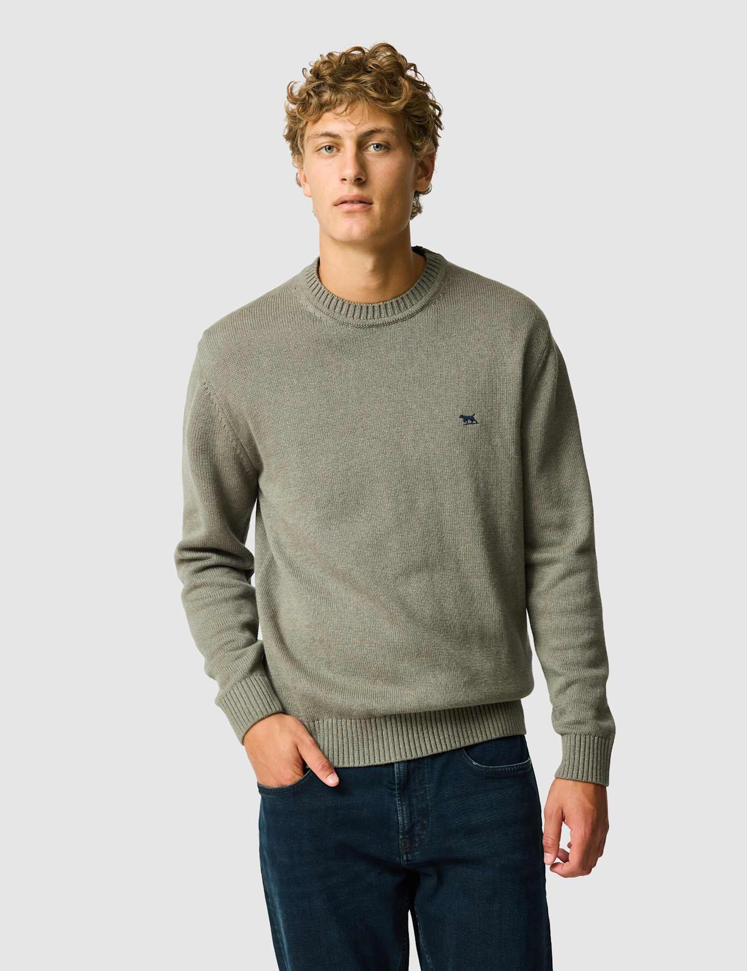 Rodd & Gunn Gunn Pure Cotton Crew Neck Jumper Brown