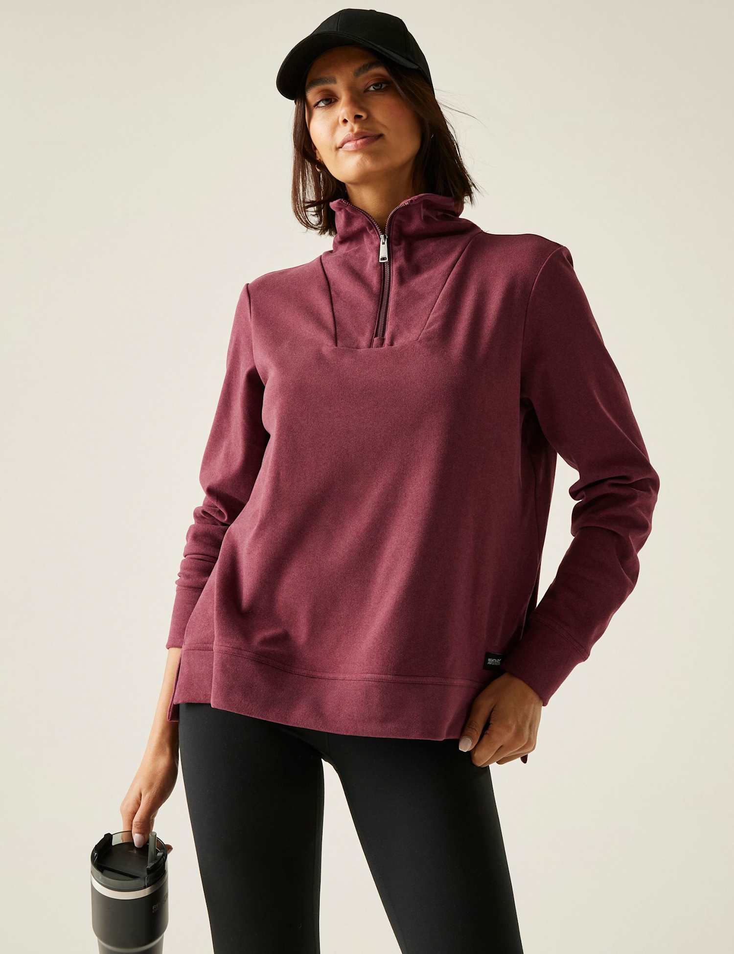 Regatta Demmi Funnel Neck Half Zip Sweatshirt Plum