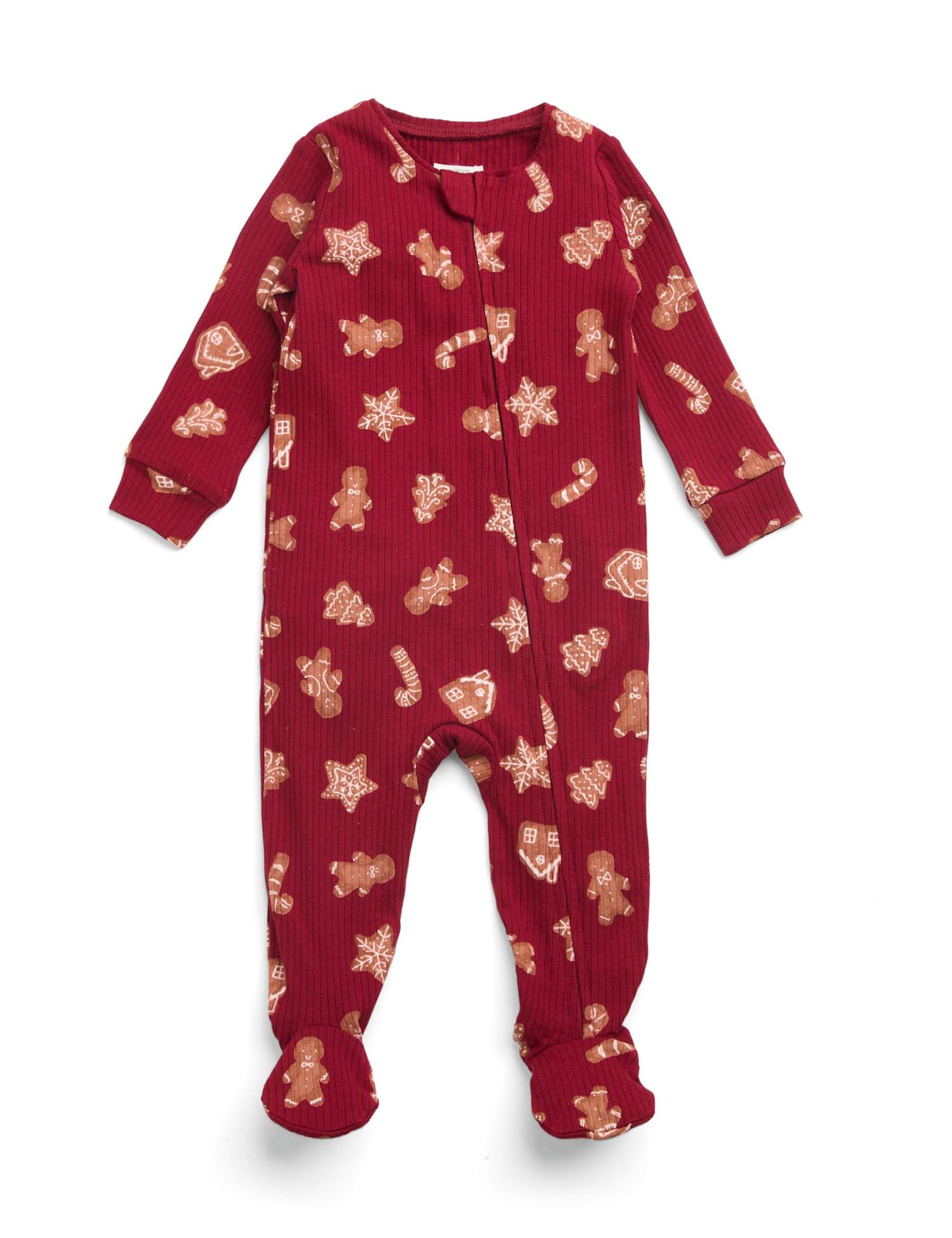 Mamas & Papas Cotton Rich Gingerbread Sleepsuit (0-12 Mths) Red