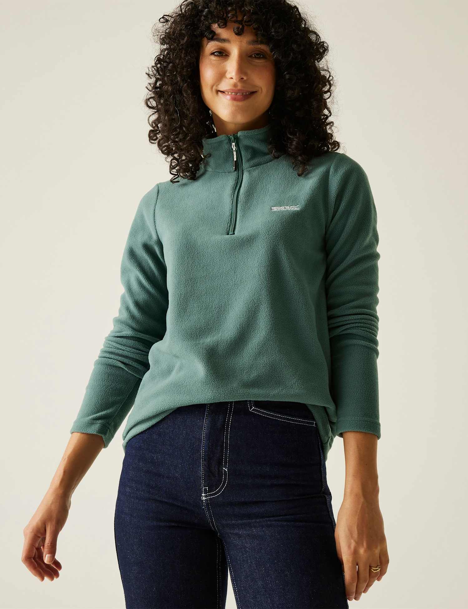 Regatta Sweethart Funnel Neck Half Zip Fleece Green