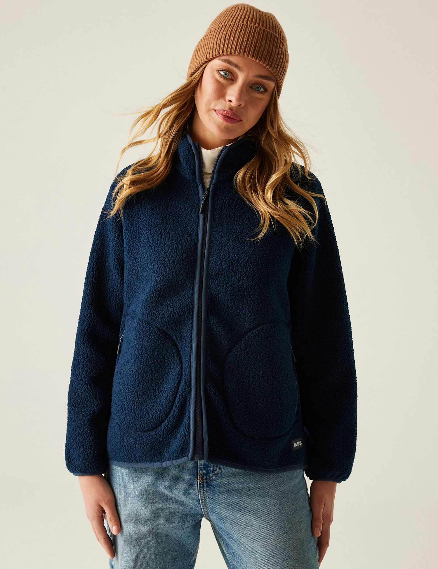 Regatta Frankie Borg Funnel Neck Zip Up Fleece Navy