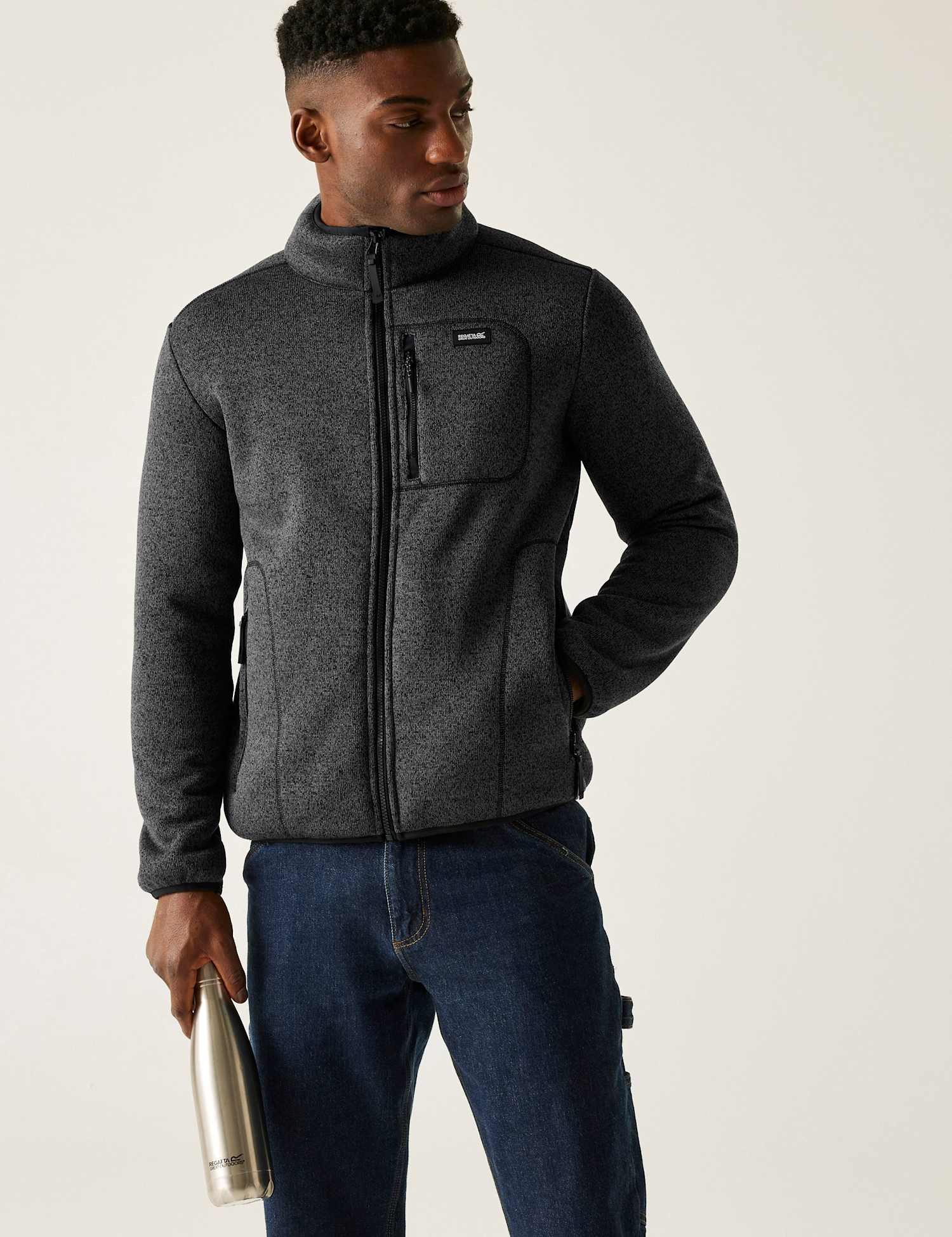 Regatta Barlee Zip Up Funnel Neck Fleece Black