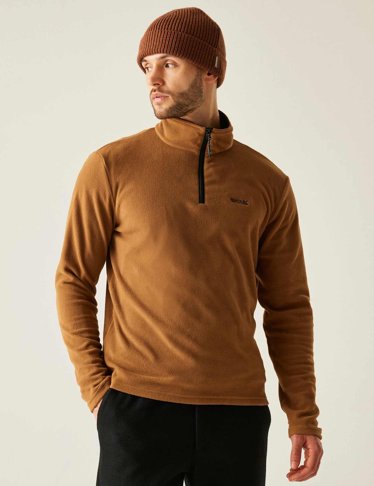 Regatta Thompson Half Zip Funnel Neck Fleece Brown