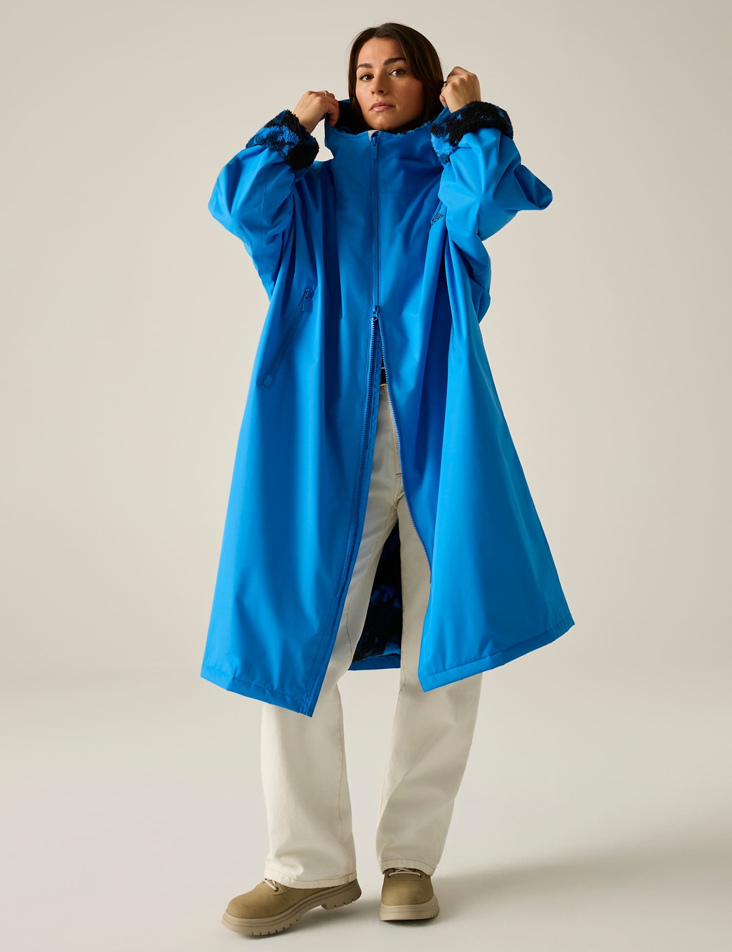 Regatta Waterproof Leopard Print Padded Coat Blue Mix