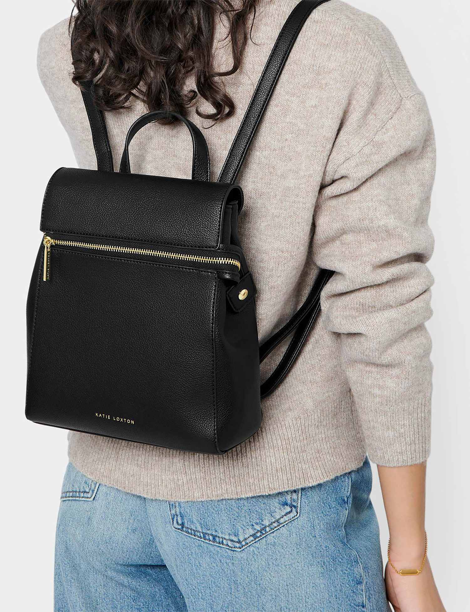 Katie Loxton Faux Leather Backpack Black