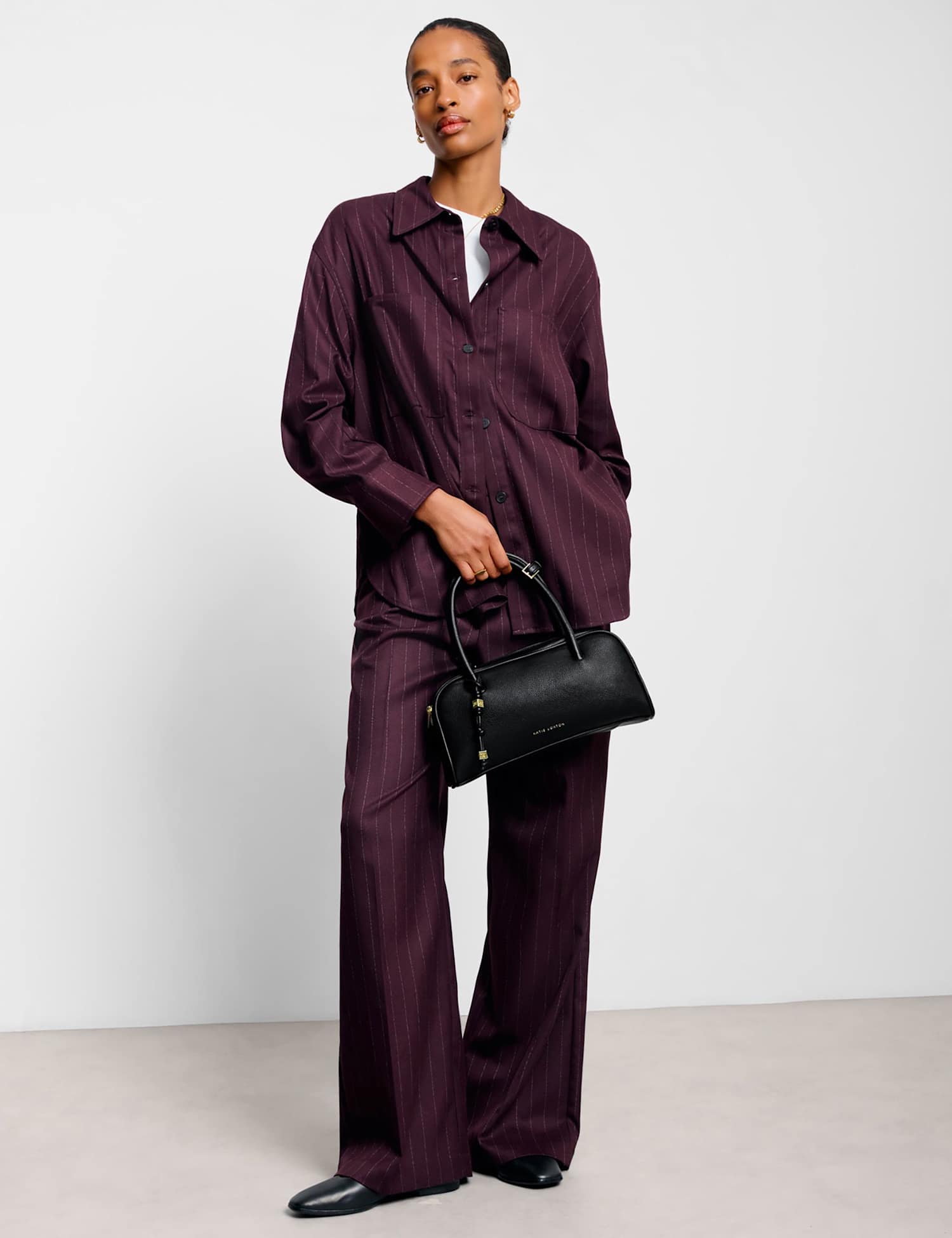 Katie Loxton Faux Leather Bowler Bag Black