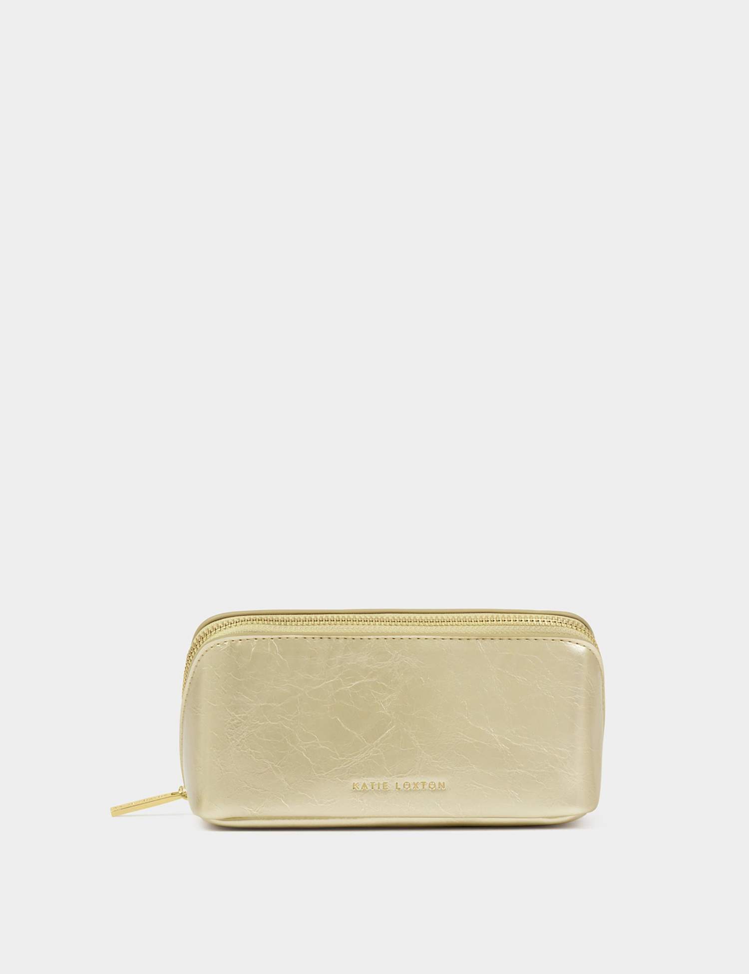 Katie Loxton Faux Leather Fold-Out Mirror Make-Up Bag Gold