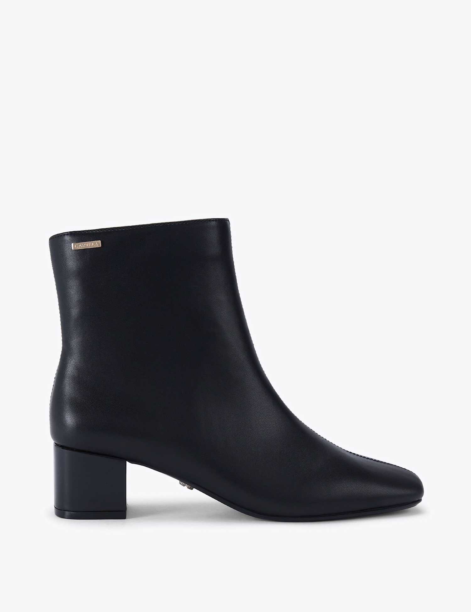 Carvela Block Heel Square Toe Ankle Boots Black