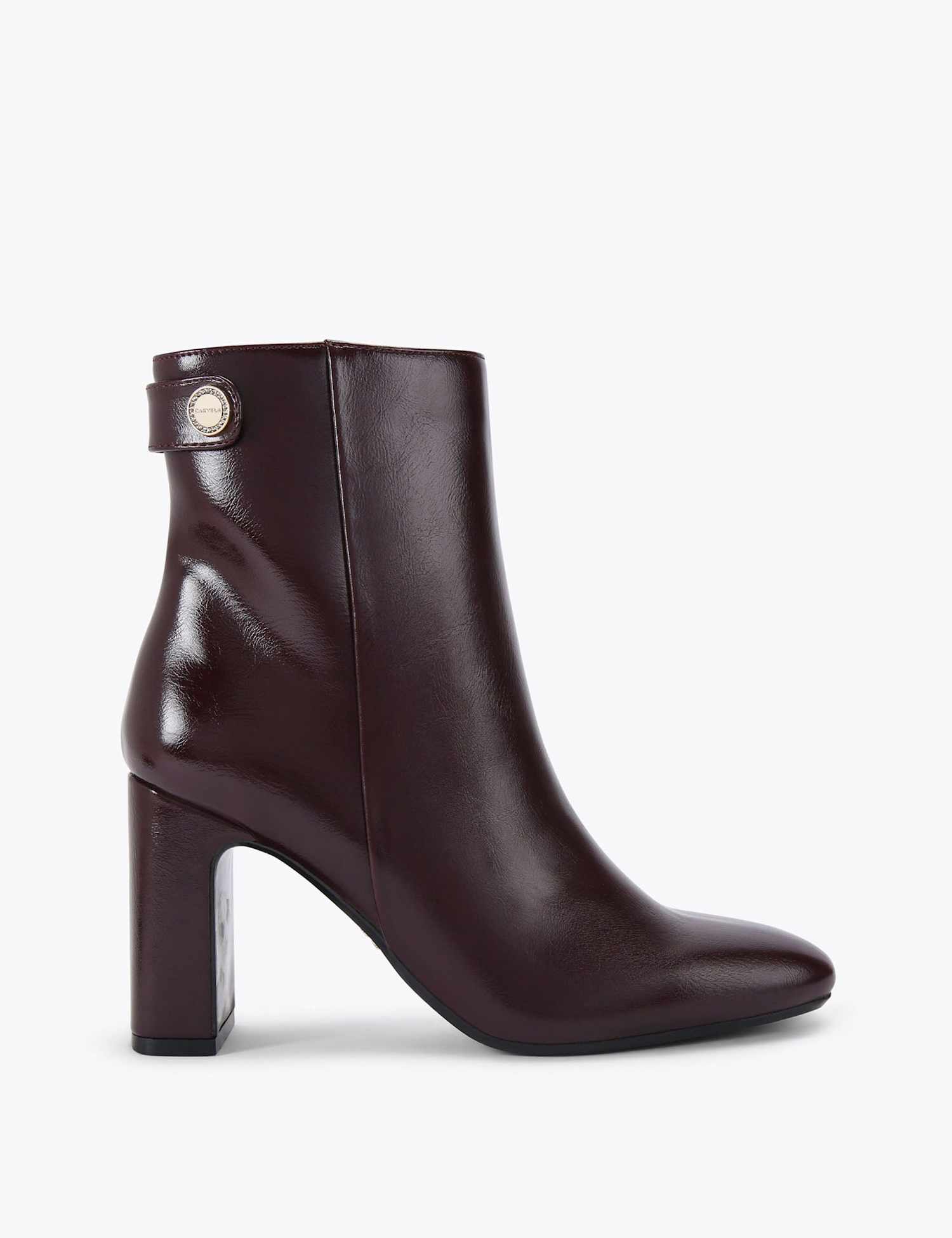 Carvela Block Heel Ankle Boots Burgundy