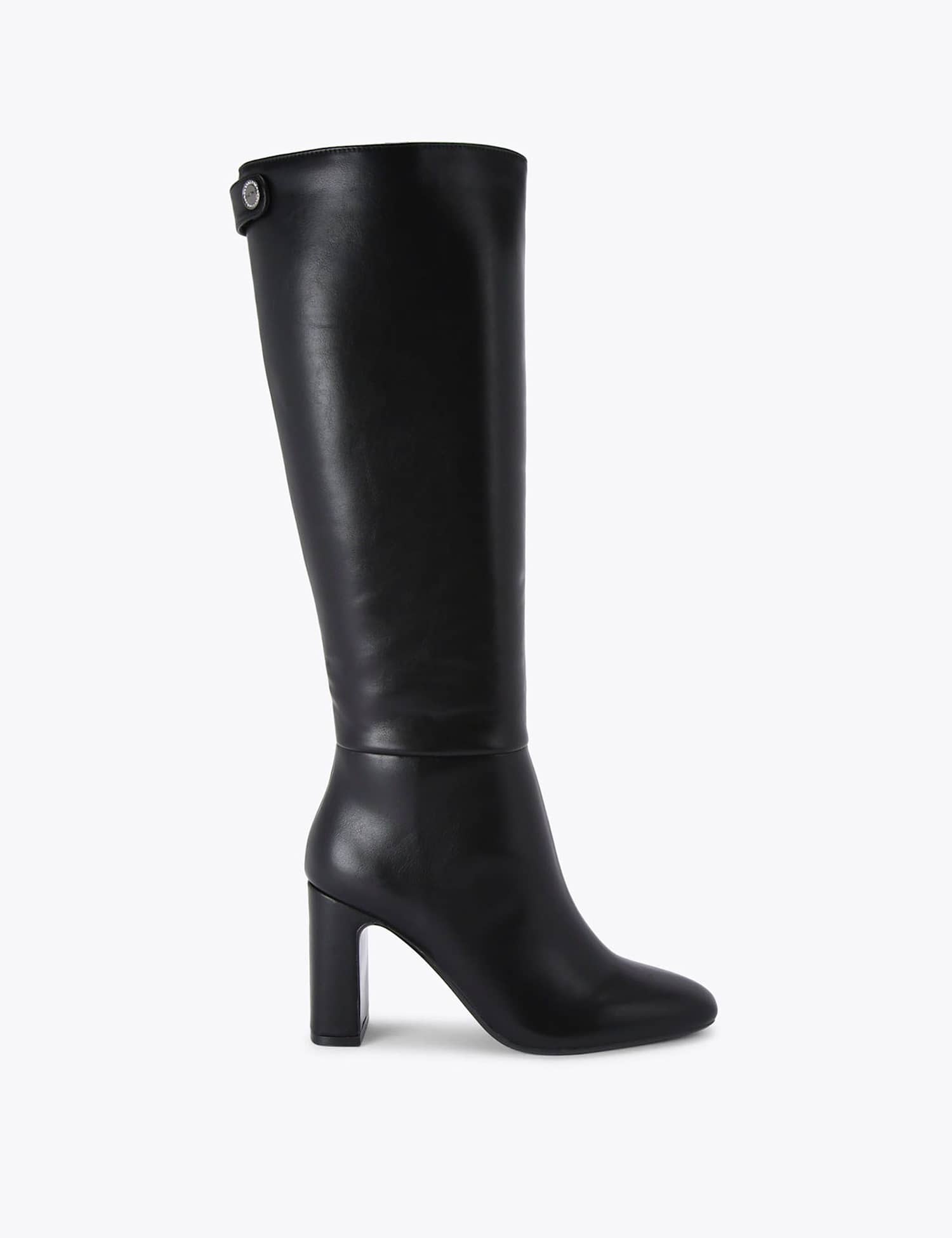 Carvela Block Heel Square Toe Knee High Boots Black