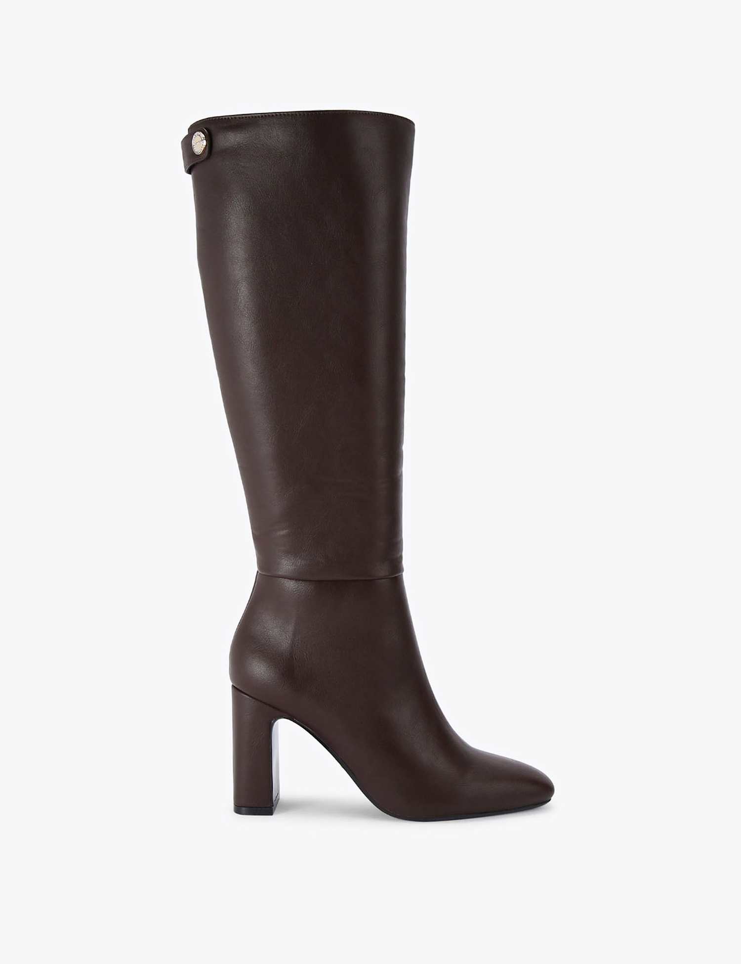 Carvela Wide Fit Block Heel Knee High Boots Brown