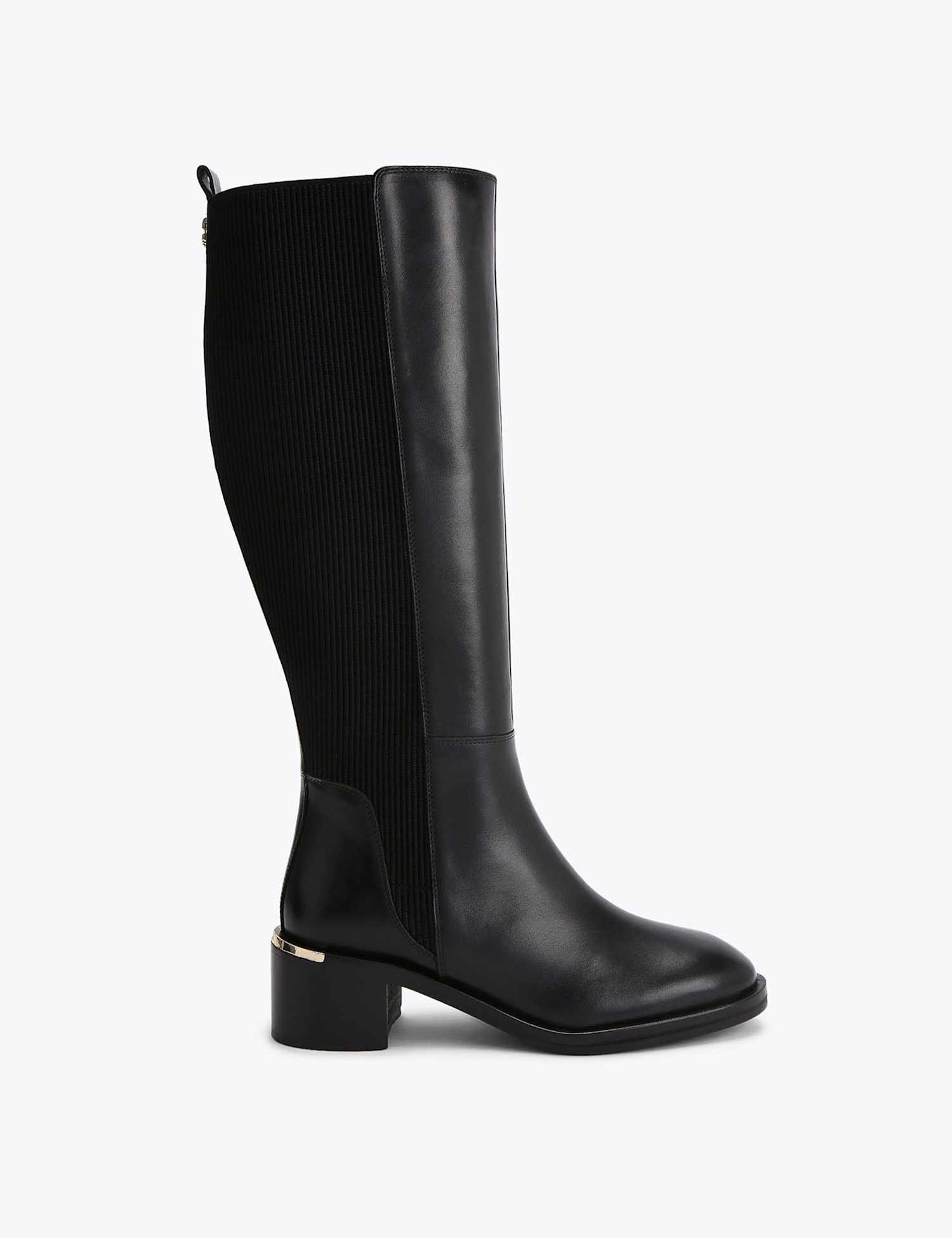 Carvela Leather Block Heel Knee High Boots Black