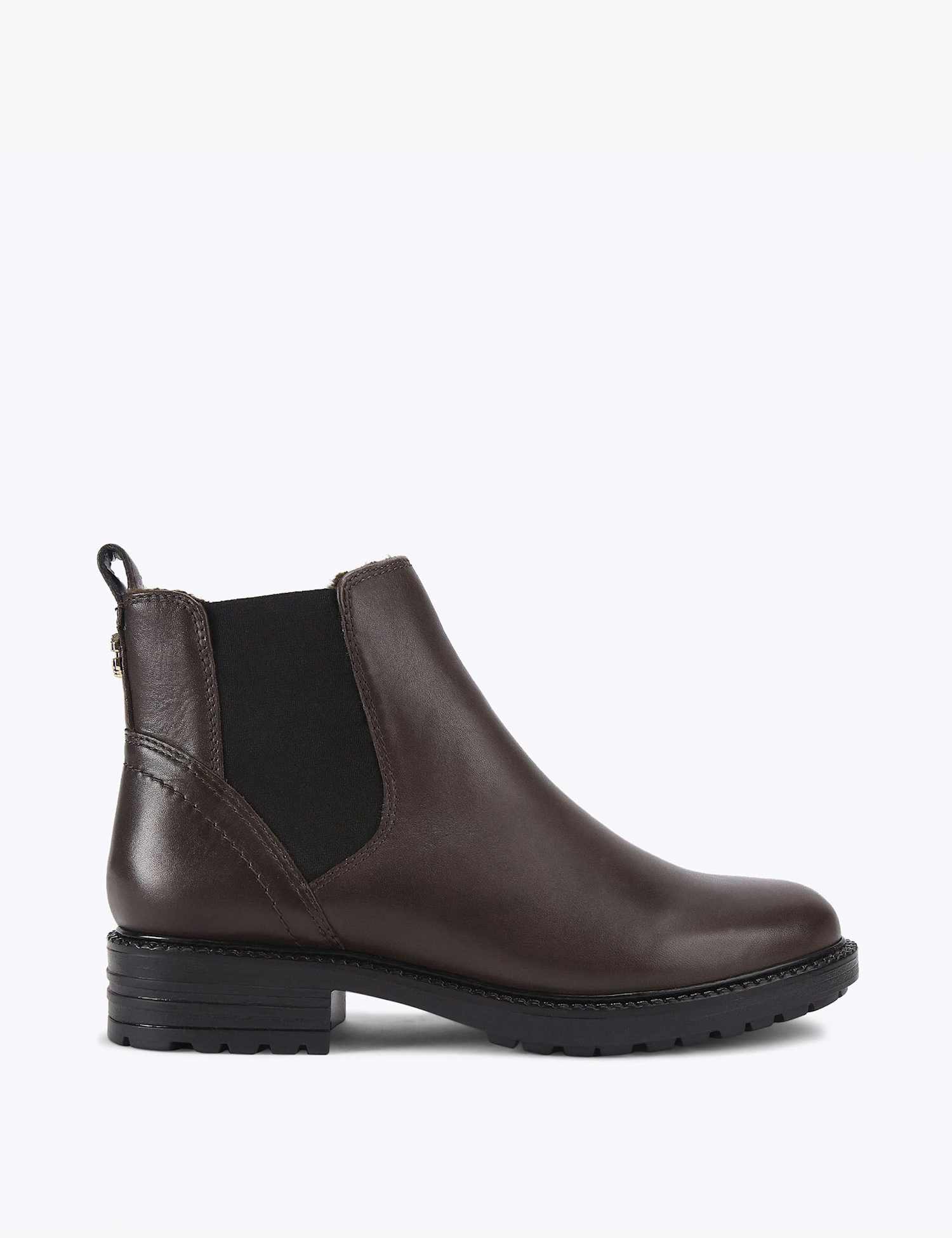 Carvela Leather Chelsea Faux Fur Lining Ankle Boots Brown