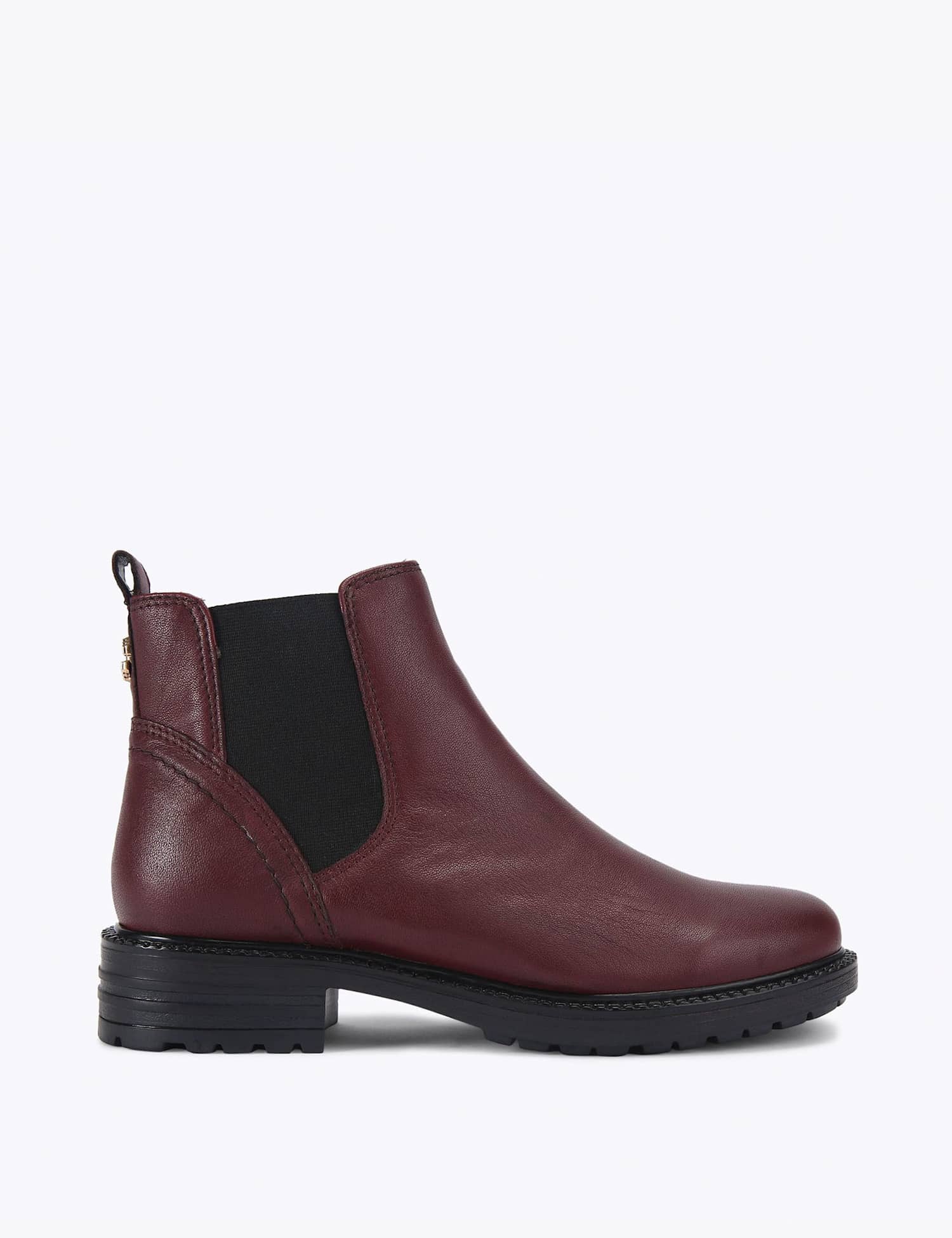 Carvela Leather Chelsea Faux Fur Lining Ankle Boots Burgundy