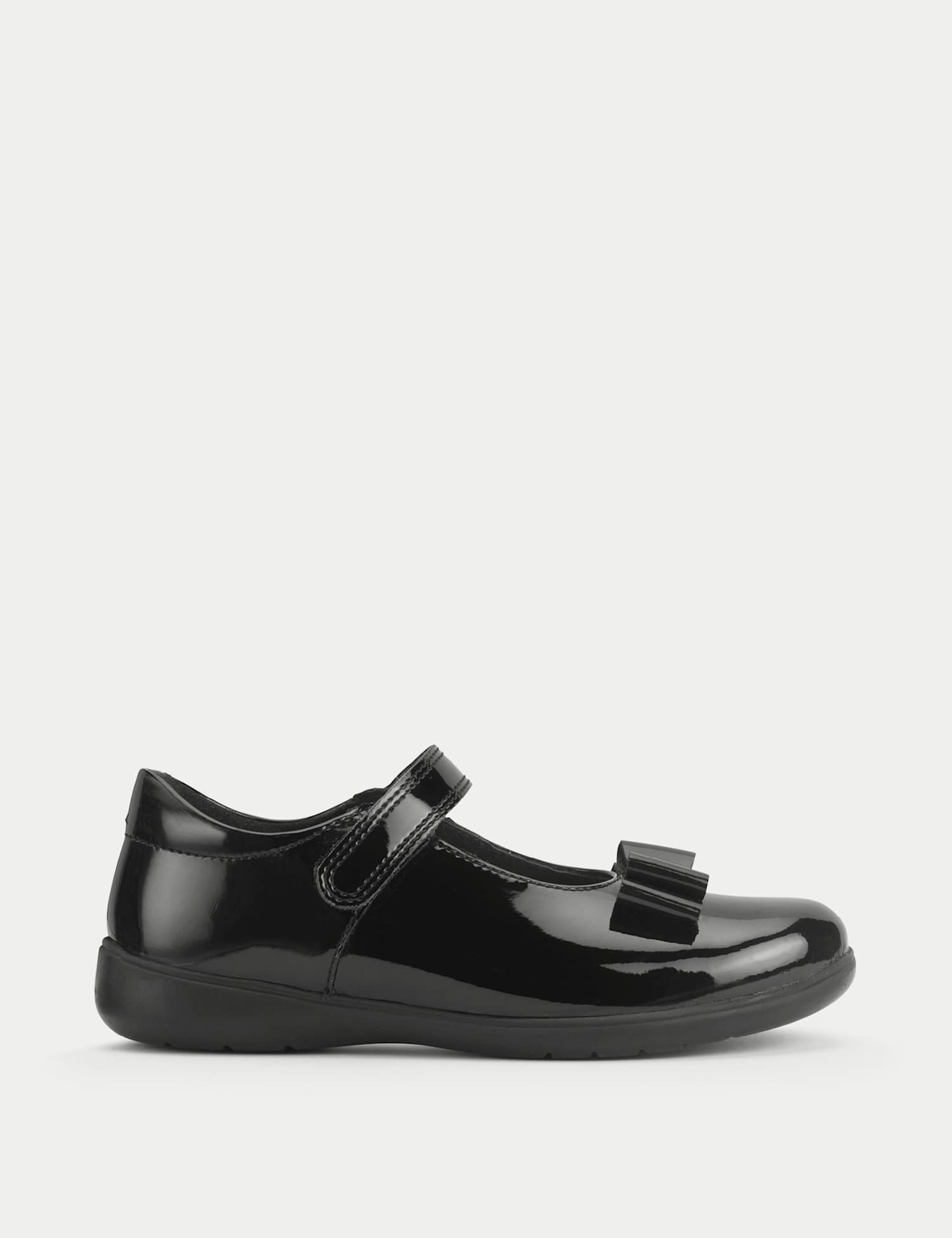 Start-Rite Patent Riptape School Shoes (9 Small - 3 Large) Black