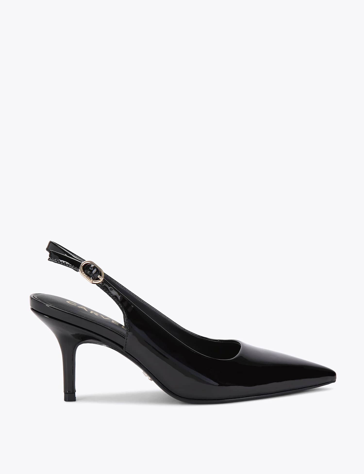 Carvela Patent Kitten Heel Slingback Shoes Black