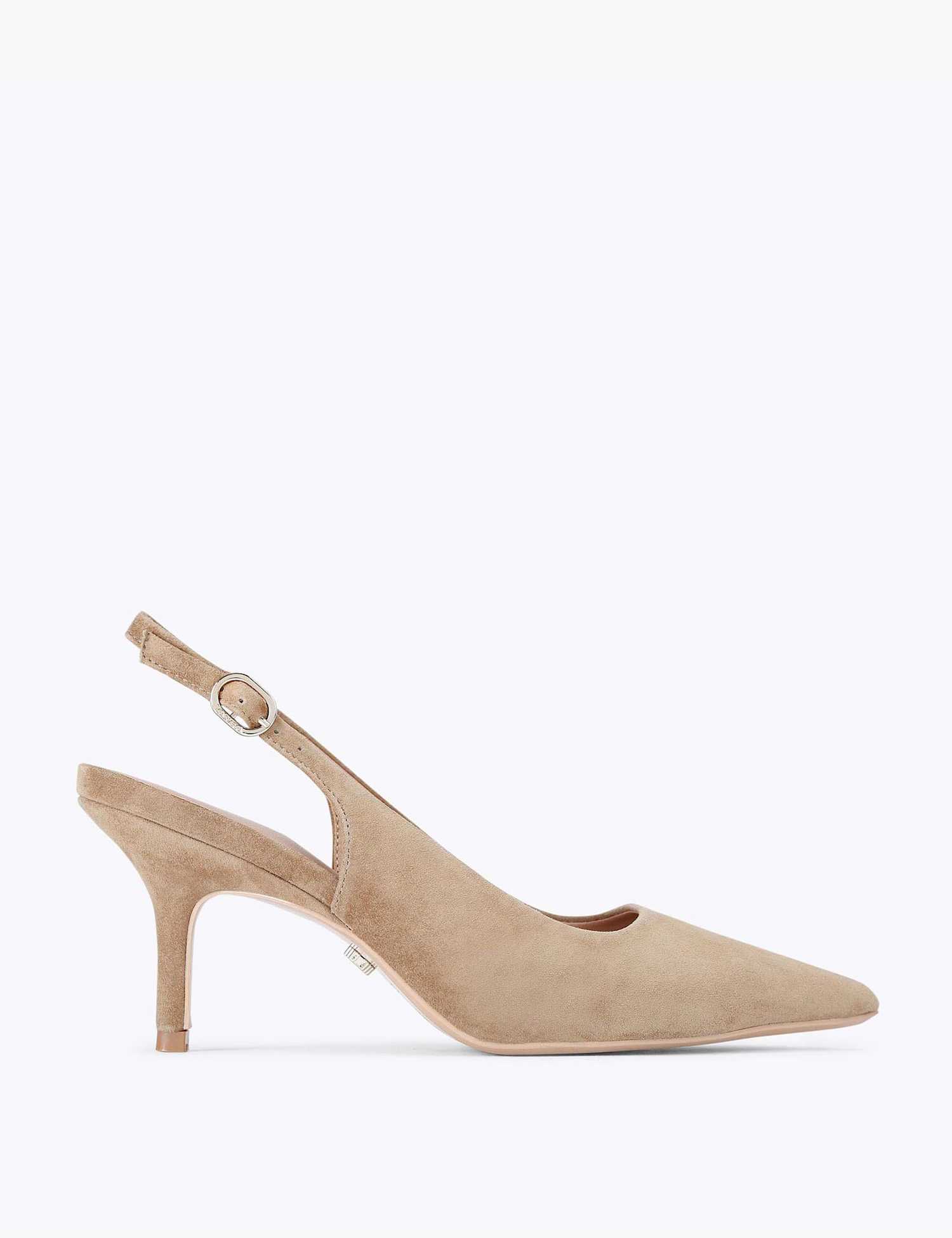 Carvela Suede Slingback Court Shoes Taupe