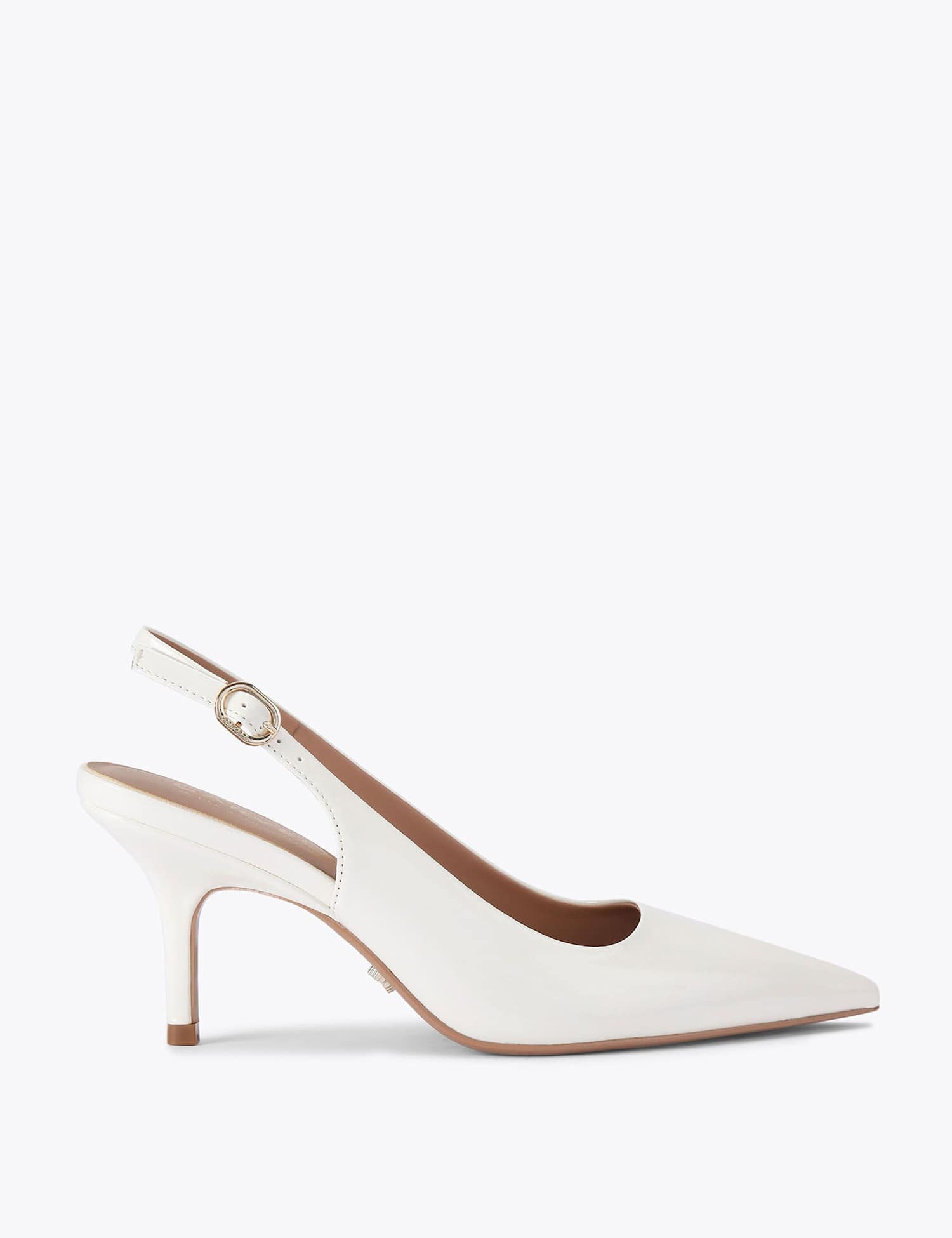 Carvela Patent Stiletto Heel Pointed Slingback Shoes White
