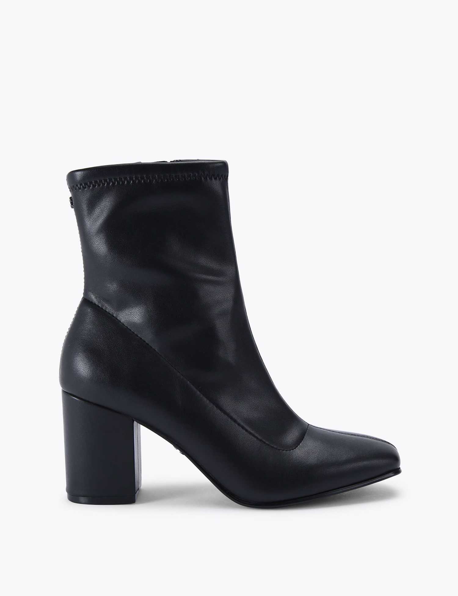 Carvela Block Heel Square Toe Ankle Boots Black