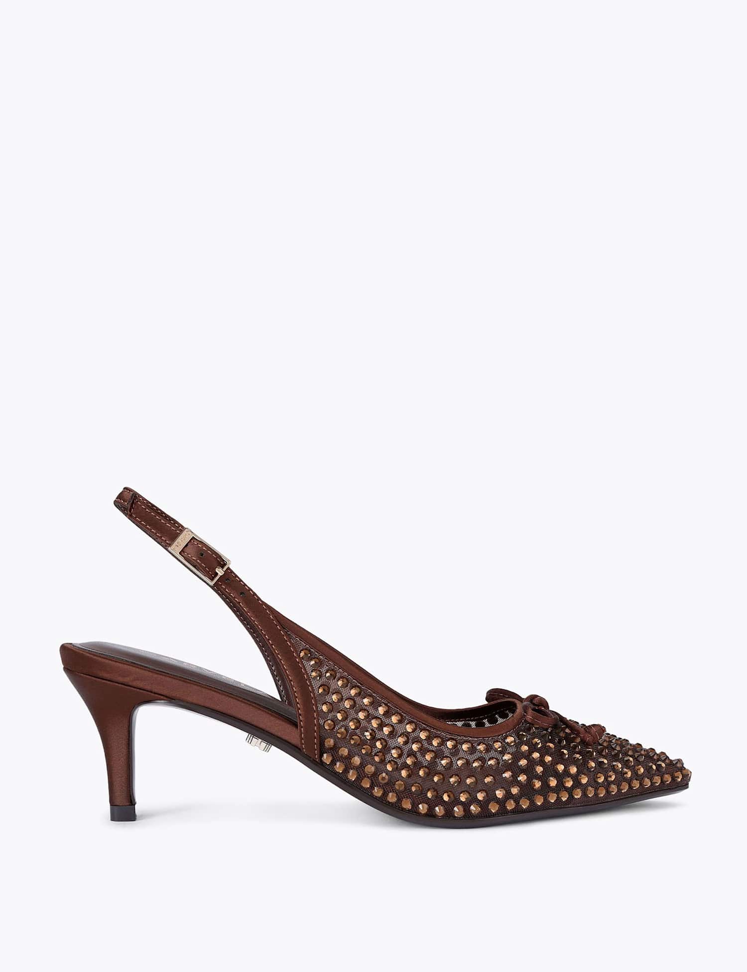 Carvela Sparkle Stiletto Heel Pointed Slingback Shoes Brown