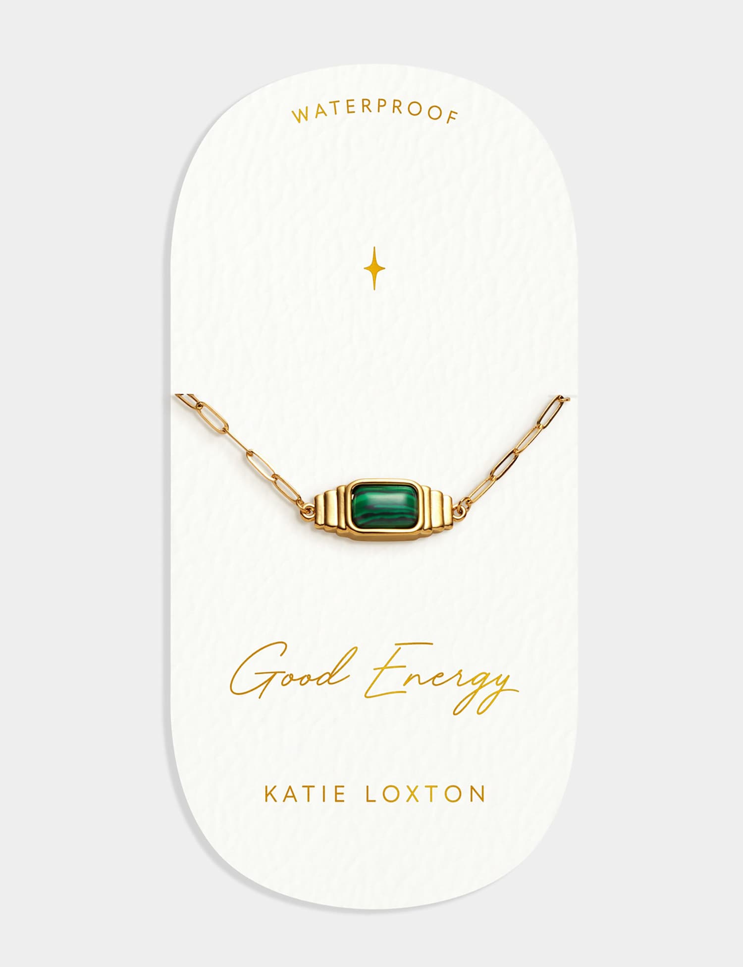 Katie Loxton Gold Coated Good Energy Waterproof Bracelet Gold