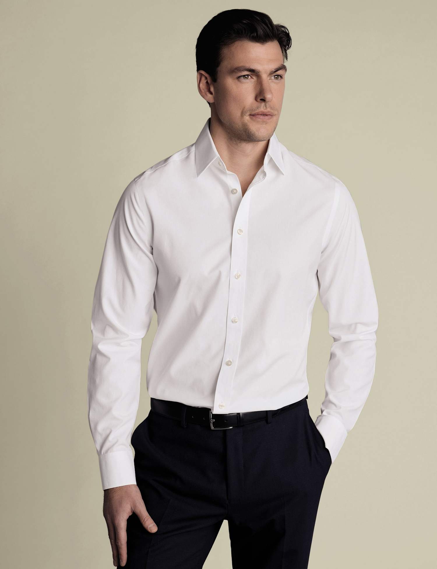 Charles Tyrwhitt Slim Fit Non Iron Pure Cotton Shirt White