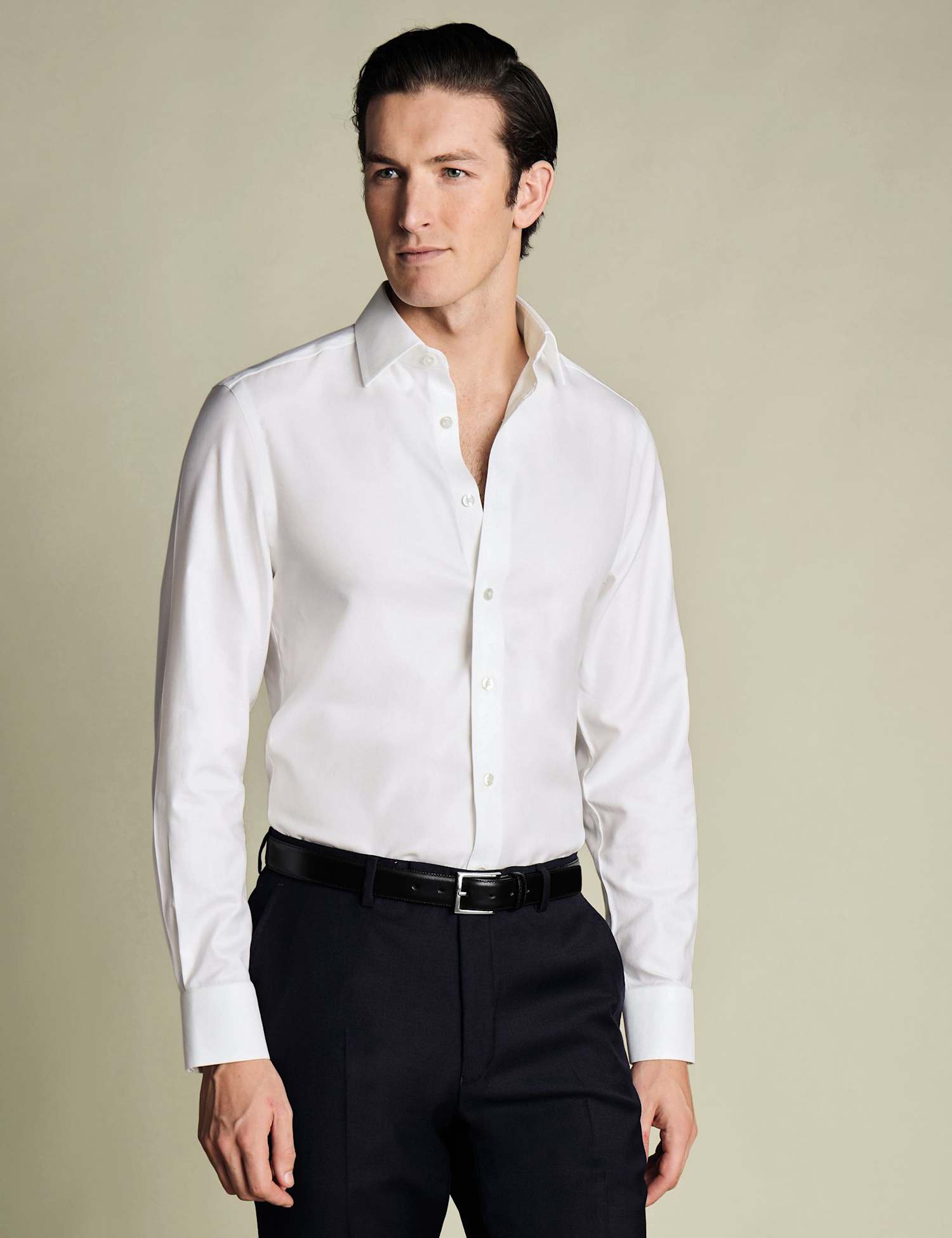 Charles Tyrwhitt Slim Fit Non Iron Pure Cotton Twill Shirt White