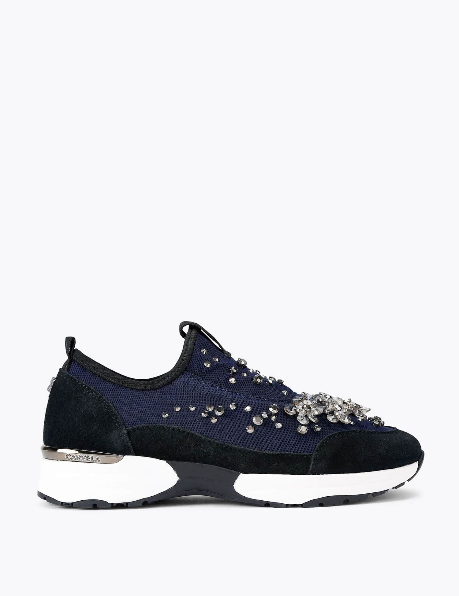 Carvela Slip On Embellished Trainers Navy Mix