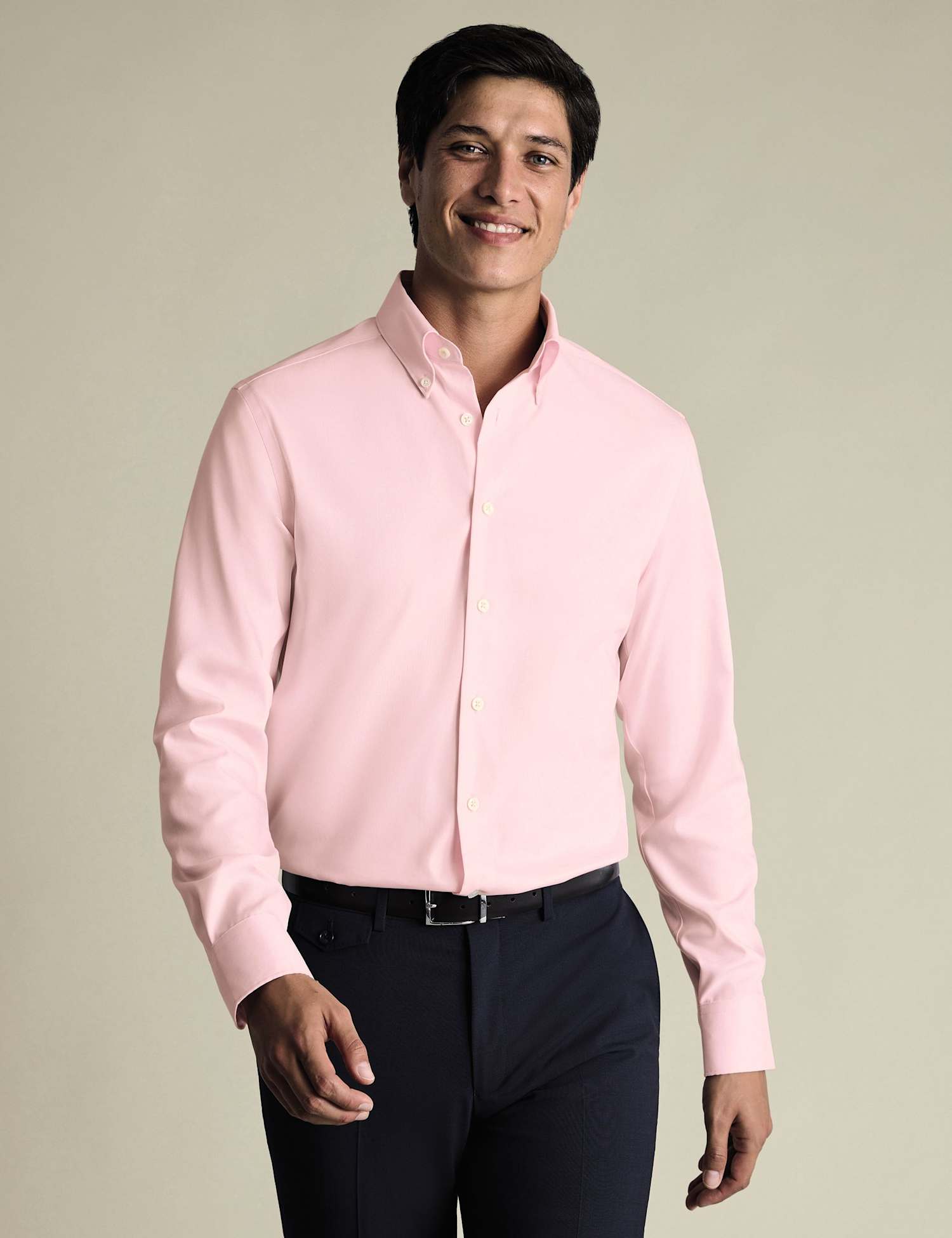 Charles Tyrwhitt Slim Fit Non Iron Pure Cotton Oxford Shirt Light Pink