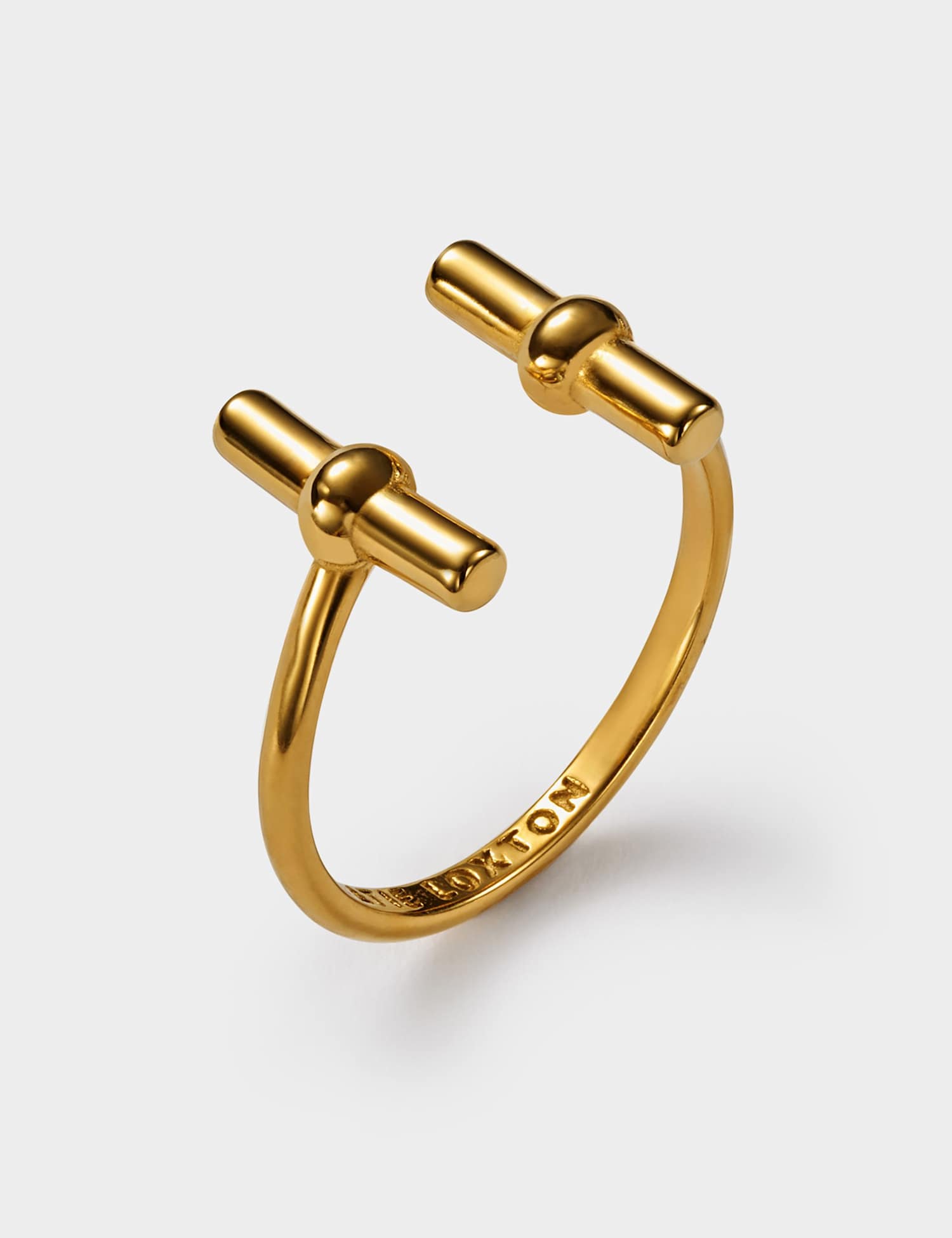 Katie Loxton Gold Plated T-Bar Waterproof Ring Gold
