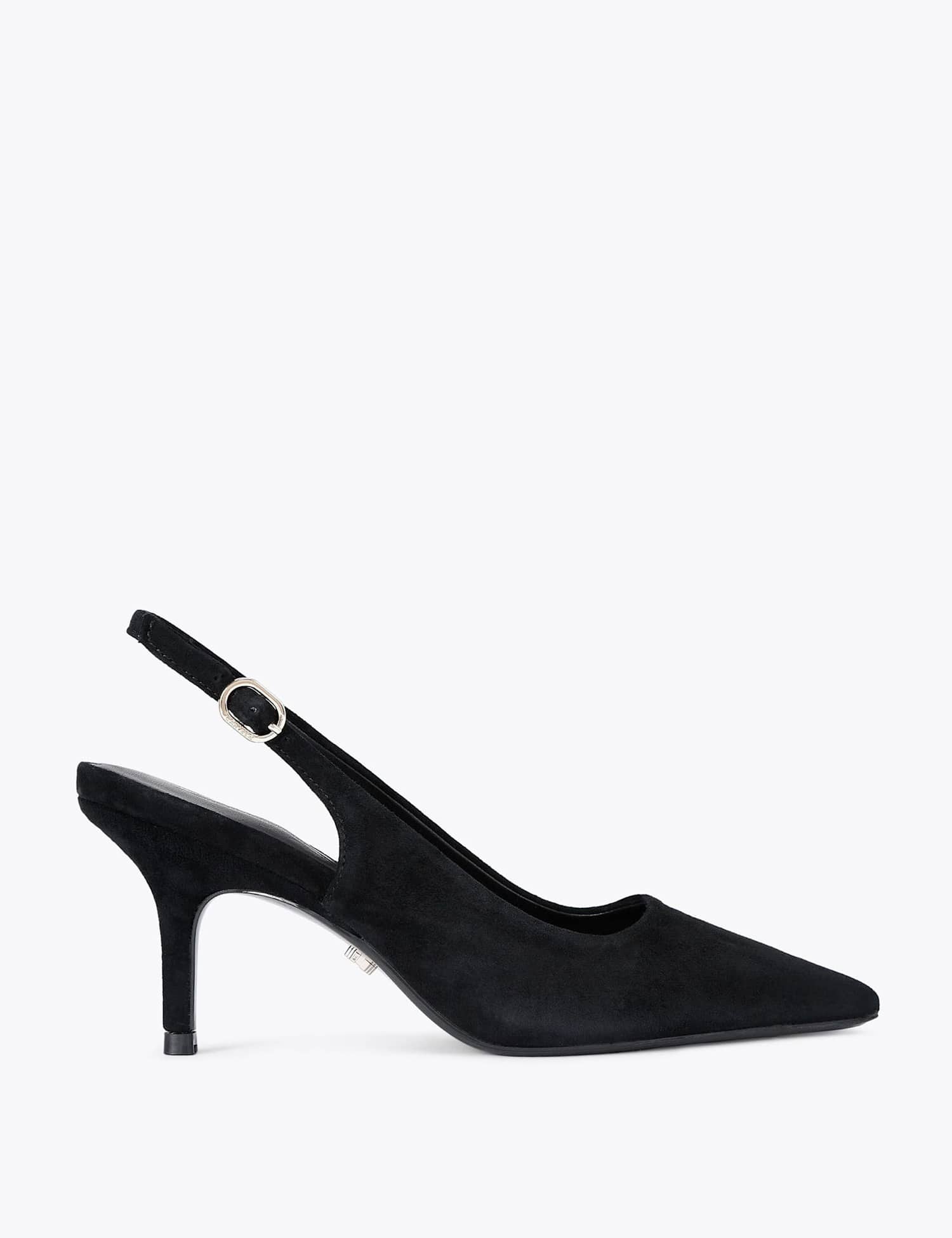 Carvela Suede Stiletto Heel Pointed Slingback Shoes Black