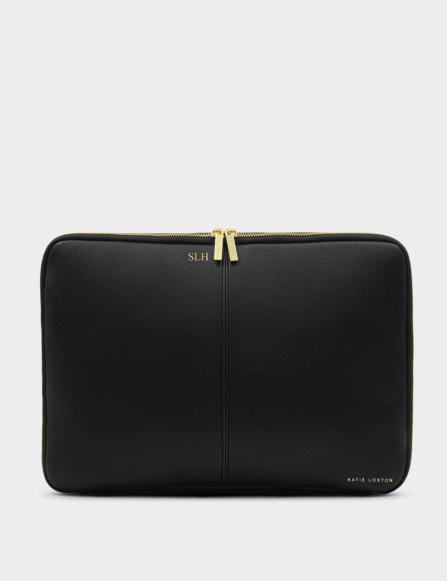Katie Loxton Personalised Faux Leather Laptop Case Black