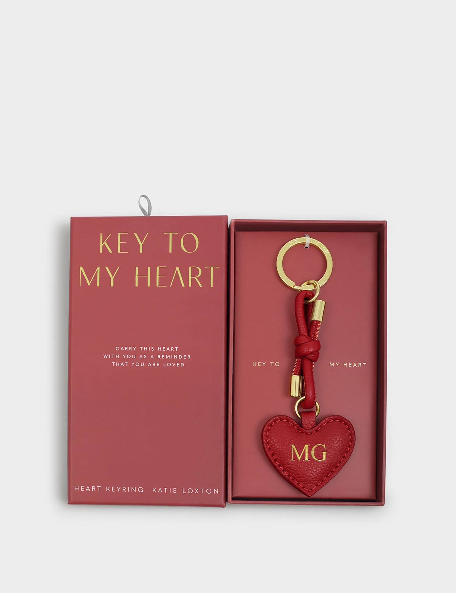 Katie Loxton Personalised Heart Keyring Red
