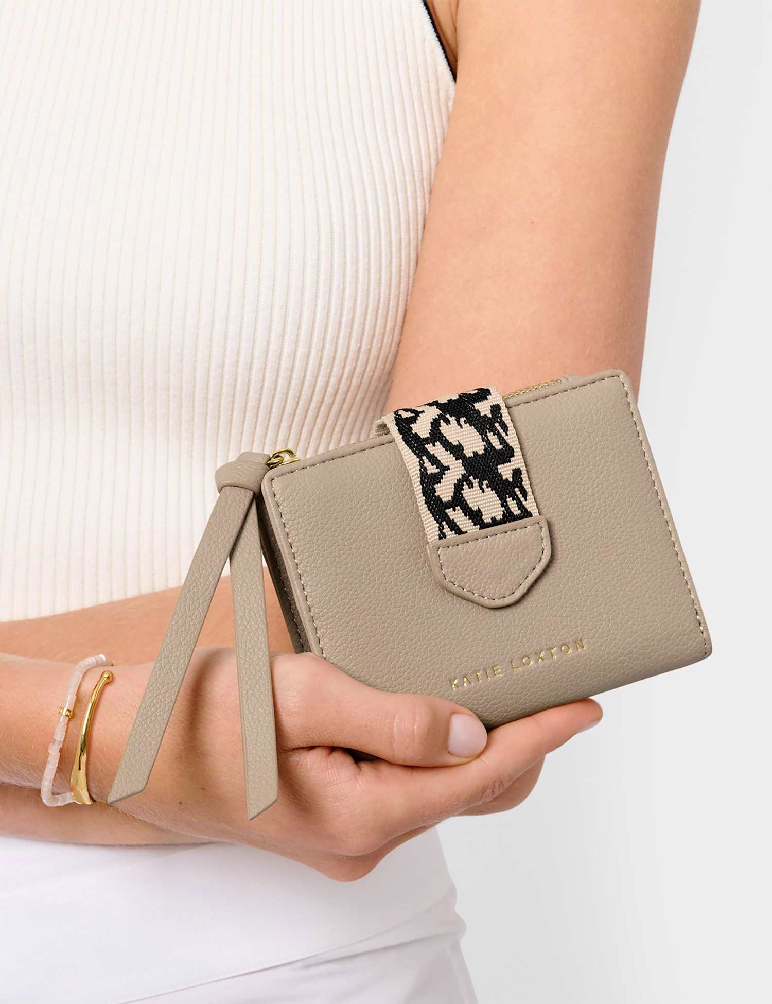 Katie Loxton Personalised Faux Leather Purse Taupe