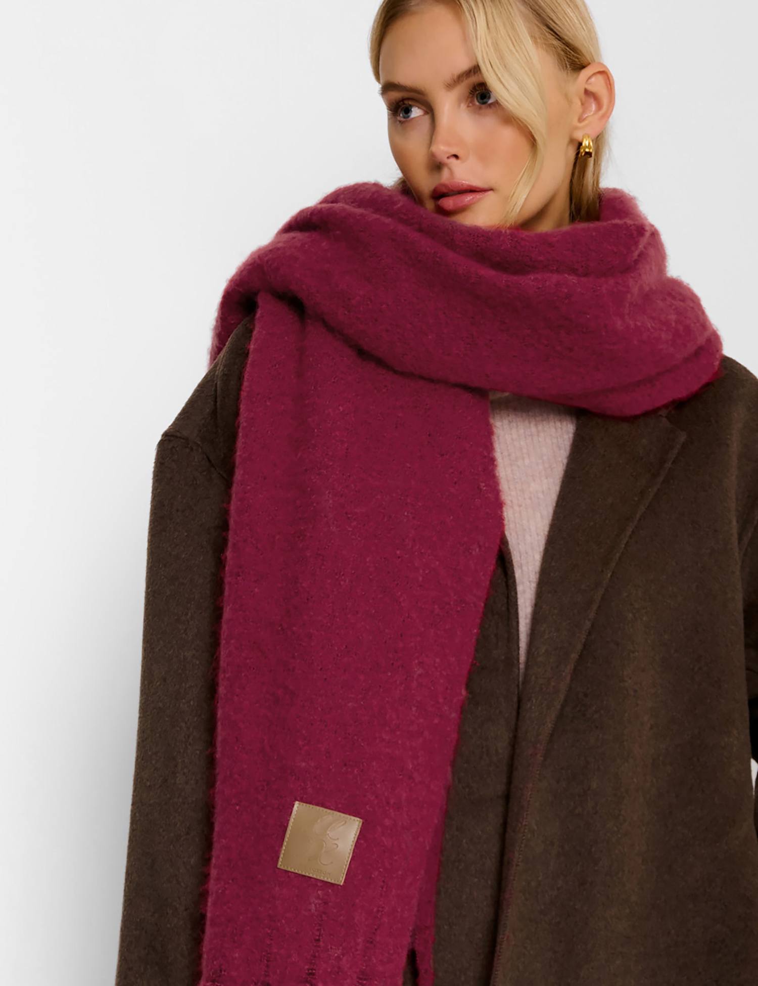 Katie Loxton Personalised Brushed Oversized Scarf Red