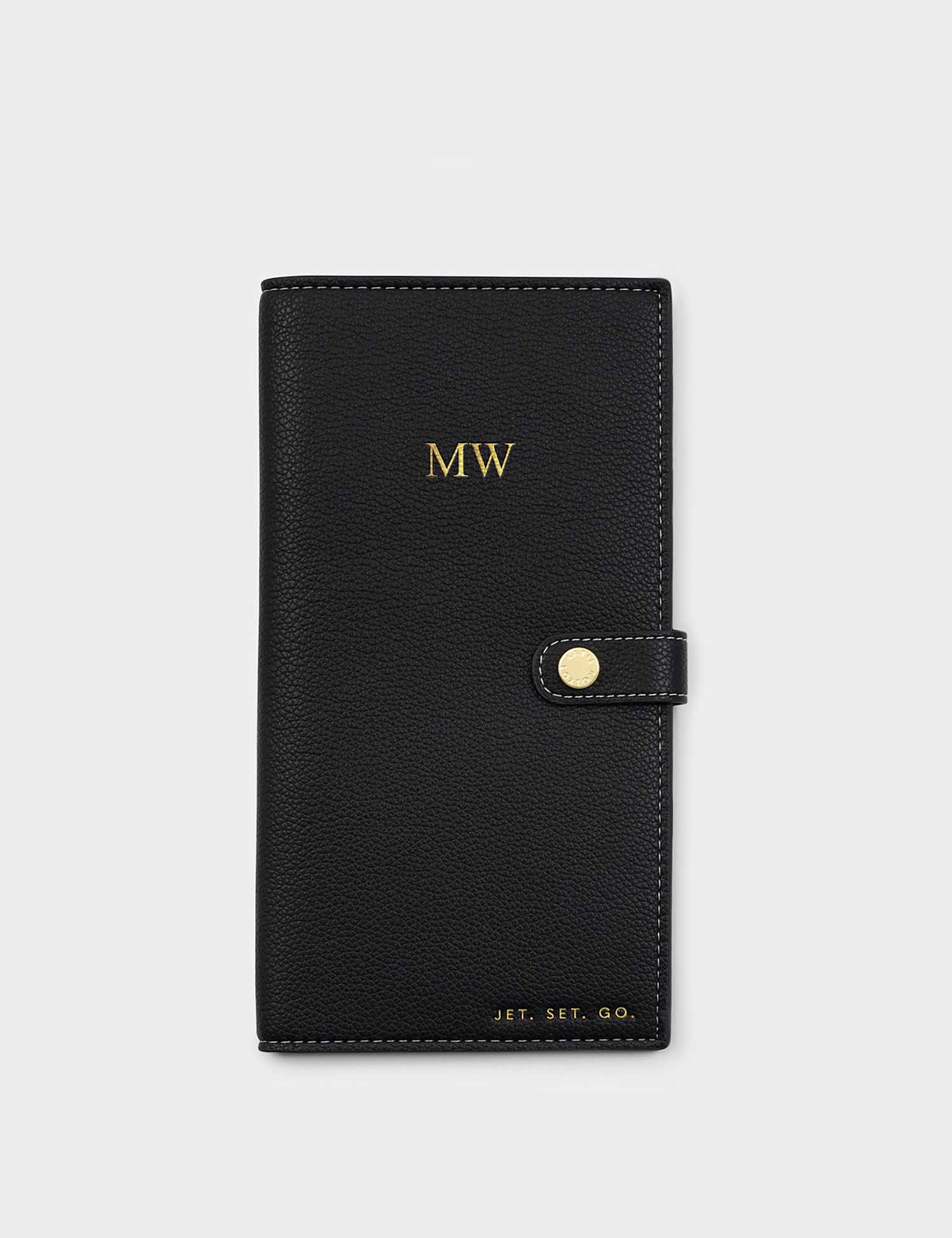 Katie Loxton Personalised Faux Leather Travel Wallet Black