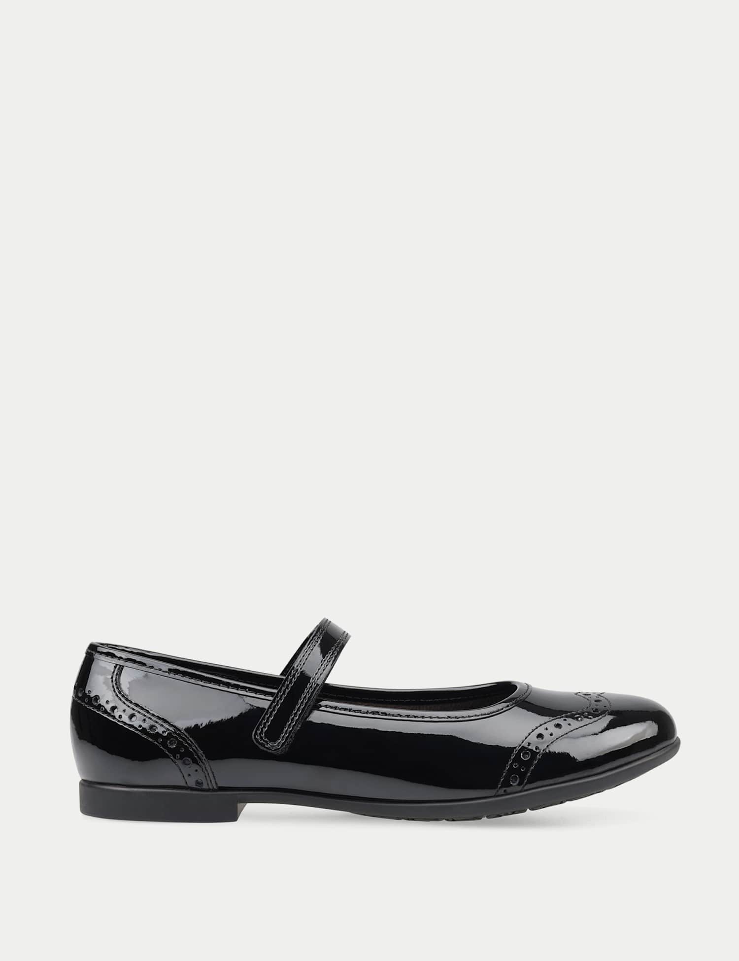 Start-Rite Kids' Patent Leather Riptape School Shoes (1 Large - 8 Large) Black