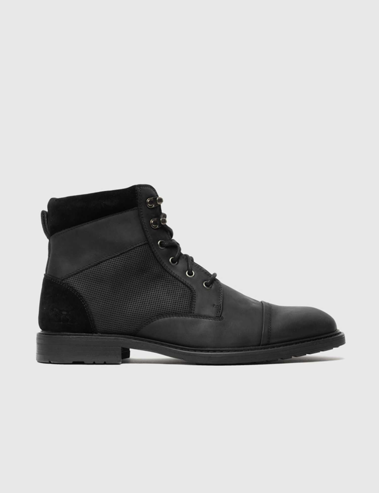 Rodd & Gunn Leather Military Boots Black