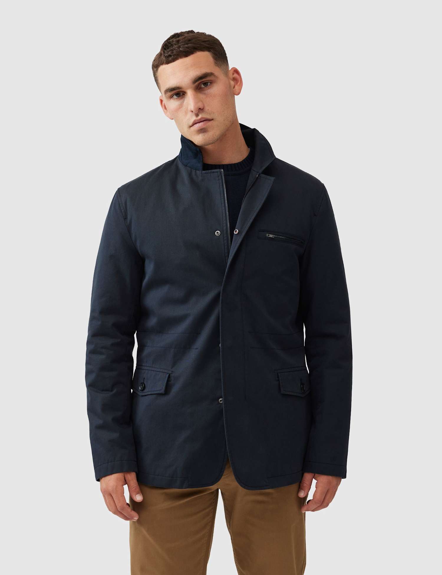 Rodd & Gunn Winscombe Pure Cotton Harrington Jacket Dark Navy
