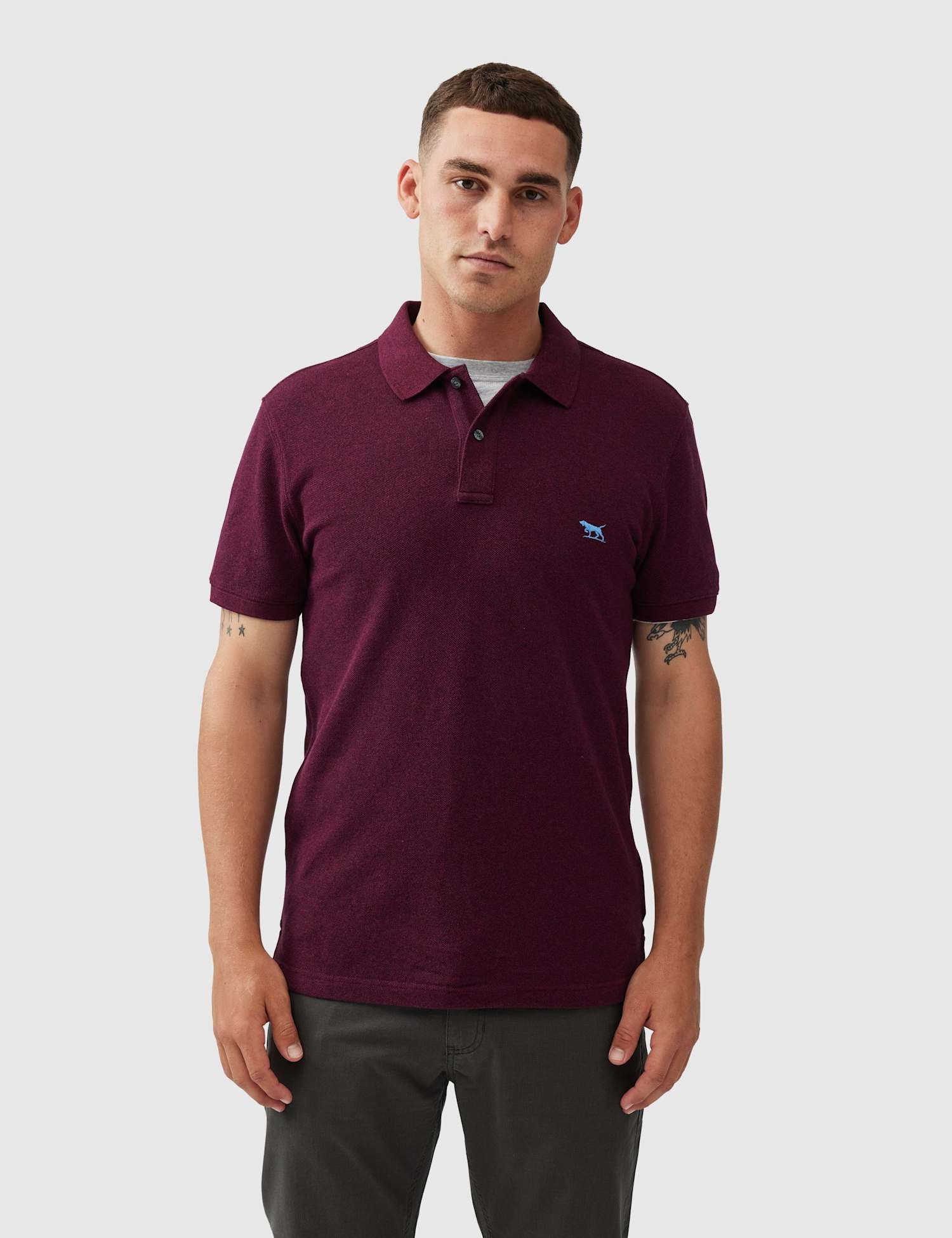 Rodd & Gunn Gunn Slim Fit Pure Cotton Polo Shirt Dark Red