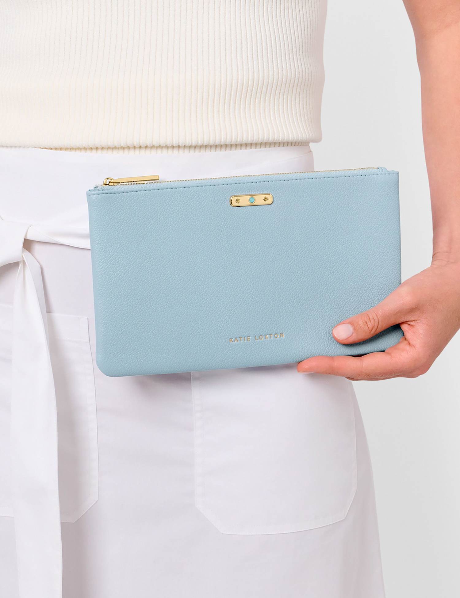 Katie Loxton Faux Leather December Birthstone Pouch Purse Turquoise