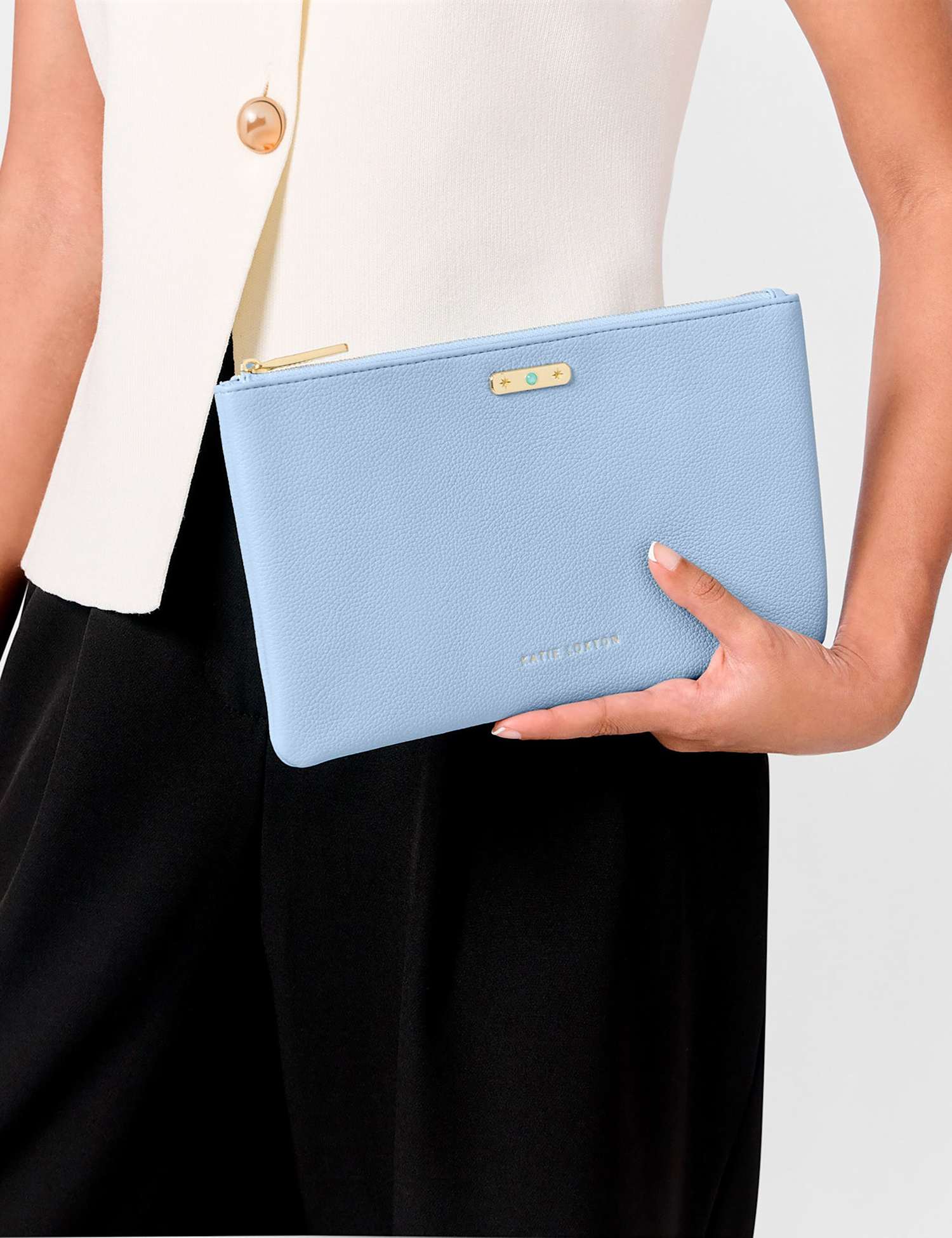 Katie Loxton Faux Leather March Birthstone Pouch Blue